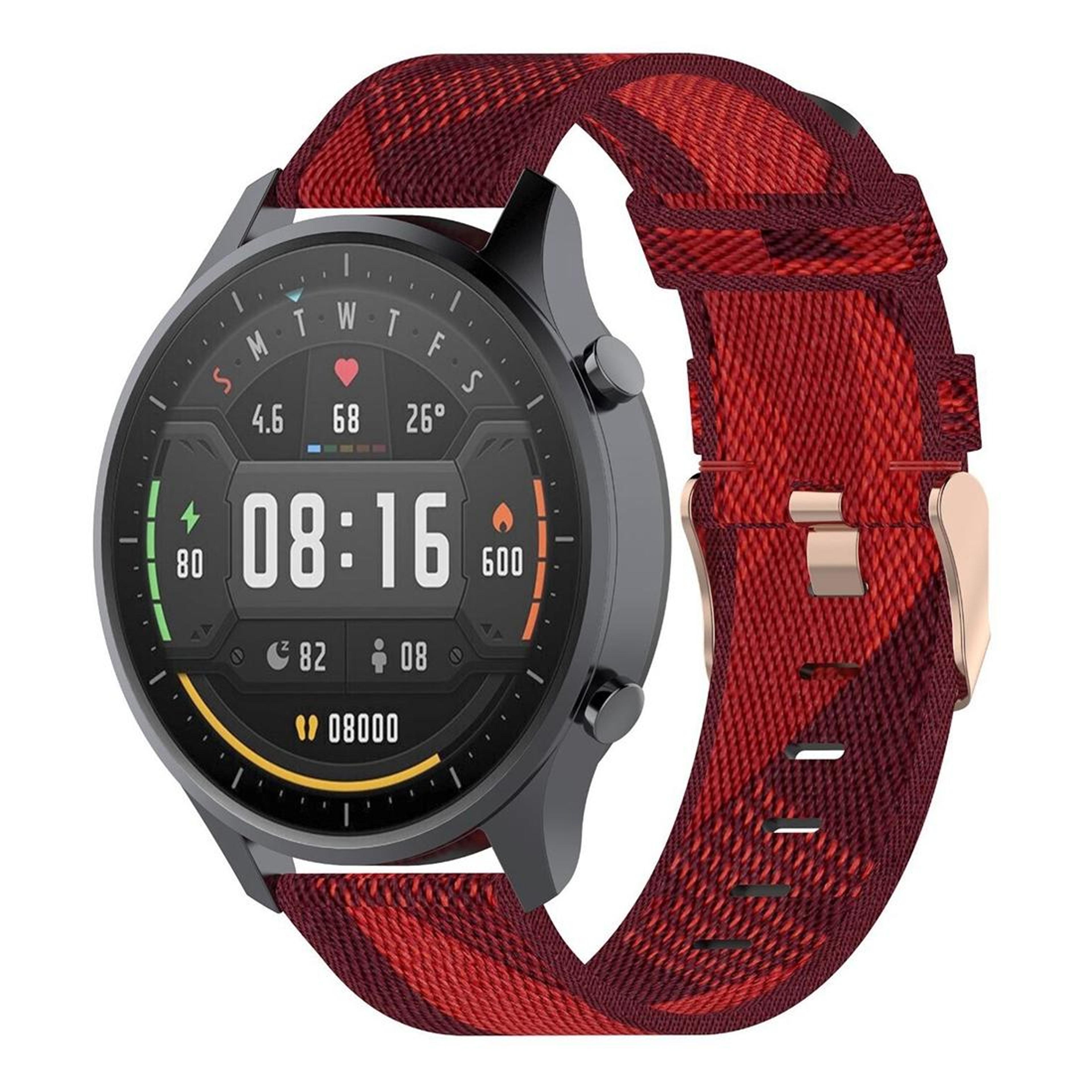 22mm Nylon Watch Band Stripe Weave Replacement Strap For Garmin Vivoactive 4 Xiaomi Mi Watch Color 8