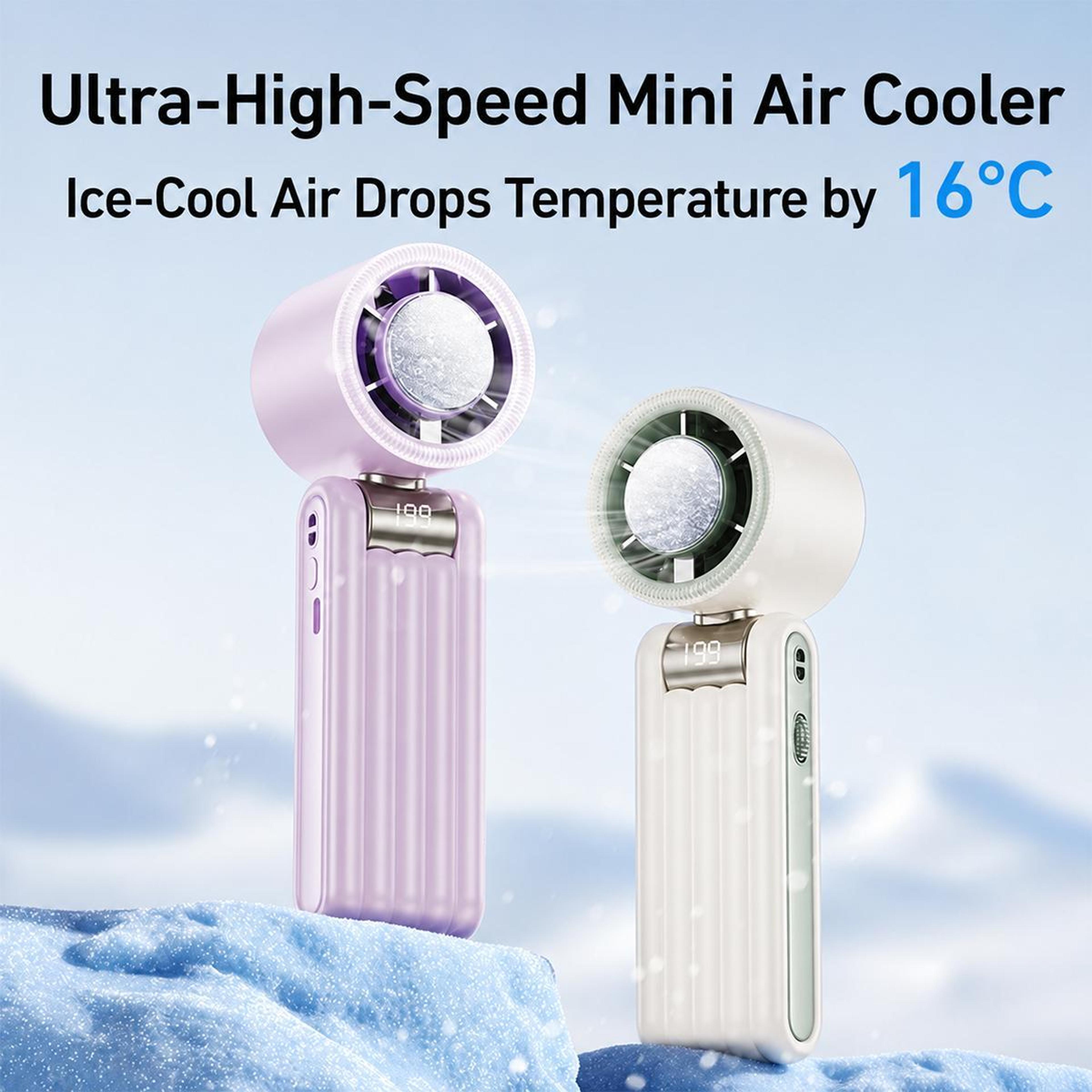 Y29 Handheld Cooling Fan Rechargeable Portable Fan With Digital Display And Folding Design 1