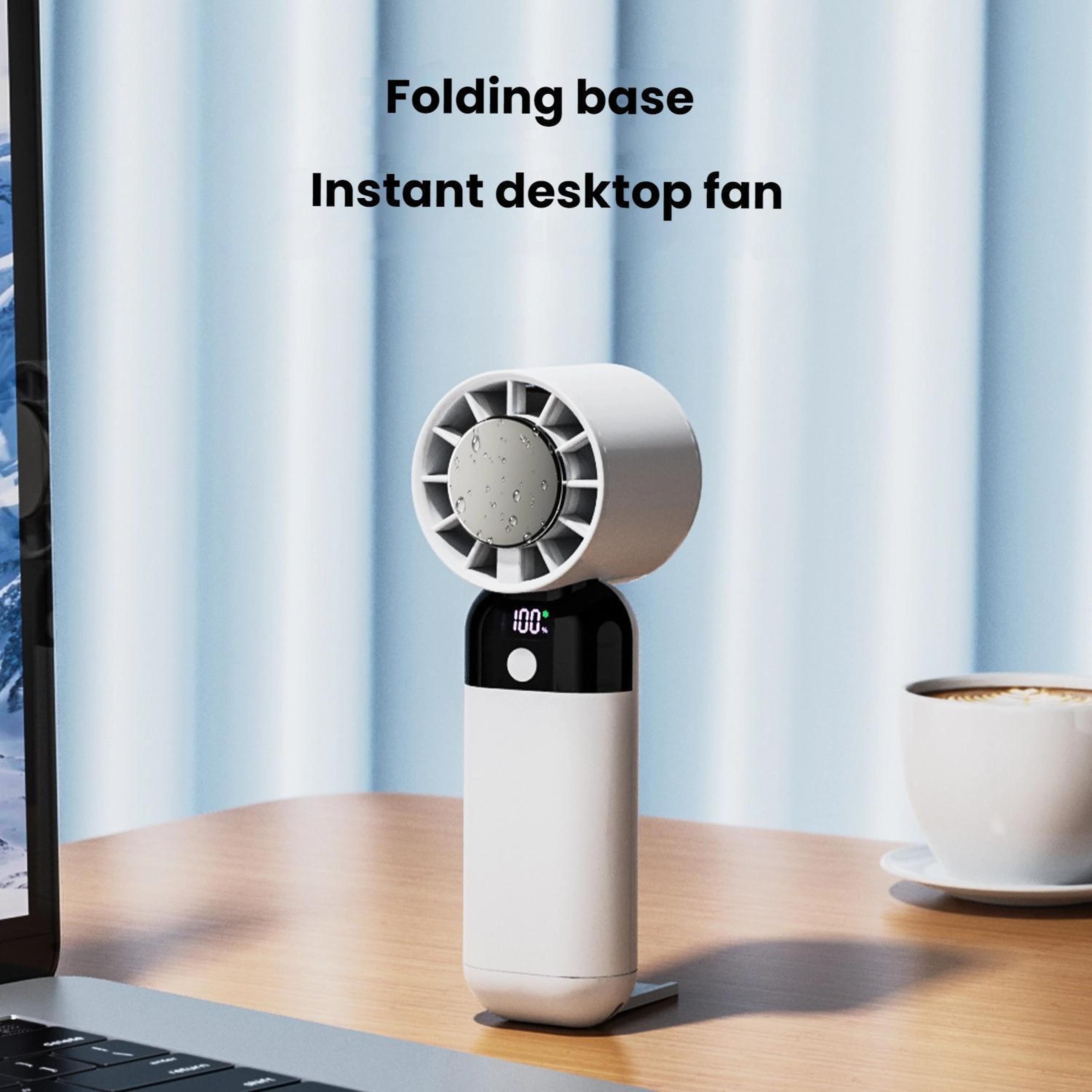Digital Display Portable Cooling Fan USB Rechargeable Handheld Neck Fan With Cold Compress 4