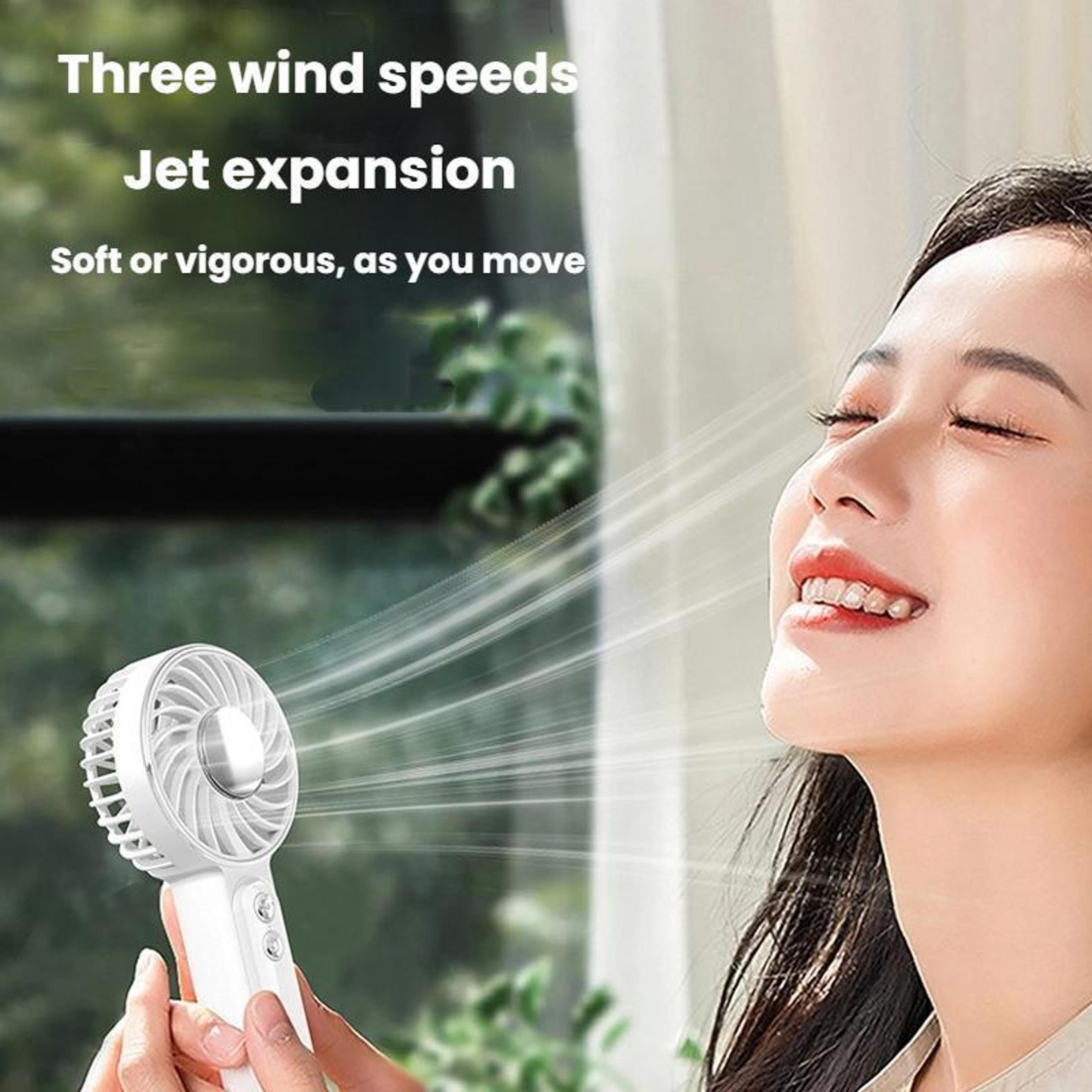 Portable Handheld Fan USB Rechargeable Mini Desk Fan With Lanyard Clip Quiet Personal Cooling Fan 9