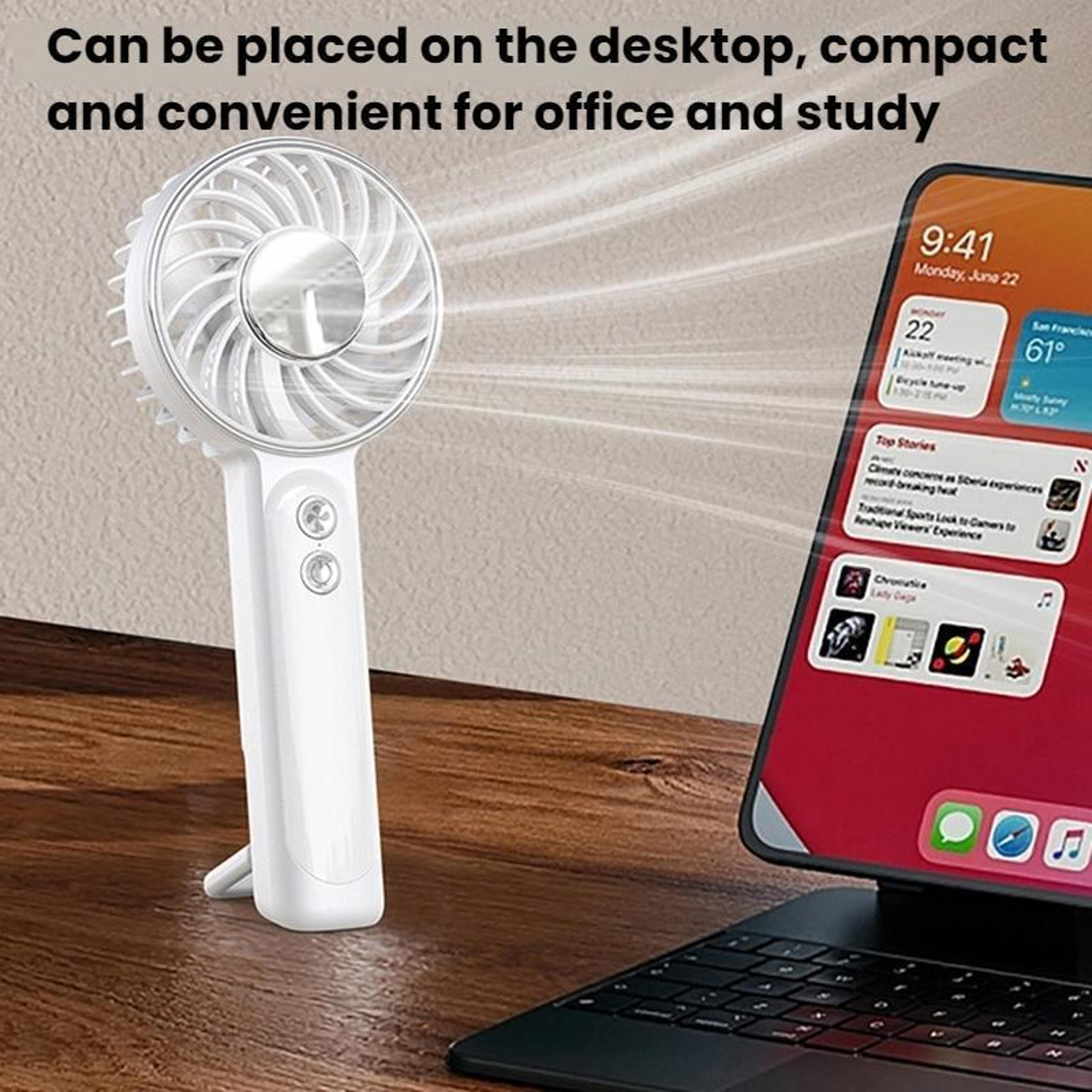 Portable Handheld Fan USB Rechargeable Mini Desk Fan With Lanyard Clip Quiet Personal Cooling Fan 10