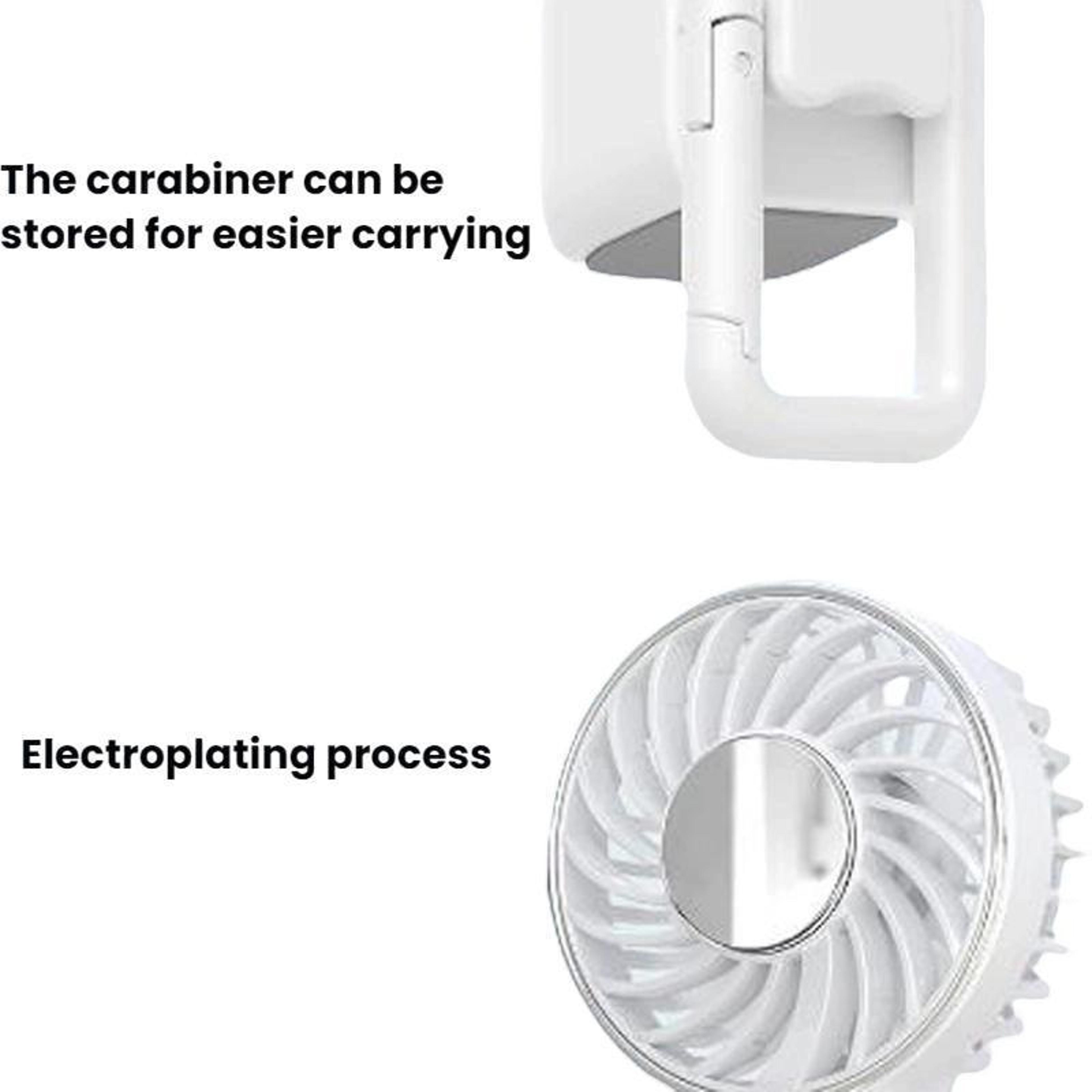 Portable Handheld Fan USB Rechargeable Mini Desk Fan With Lanyard Clip Quiet Personal Cooling Fan 3