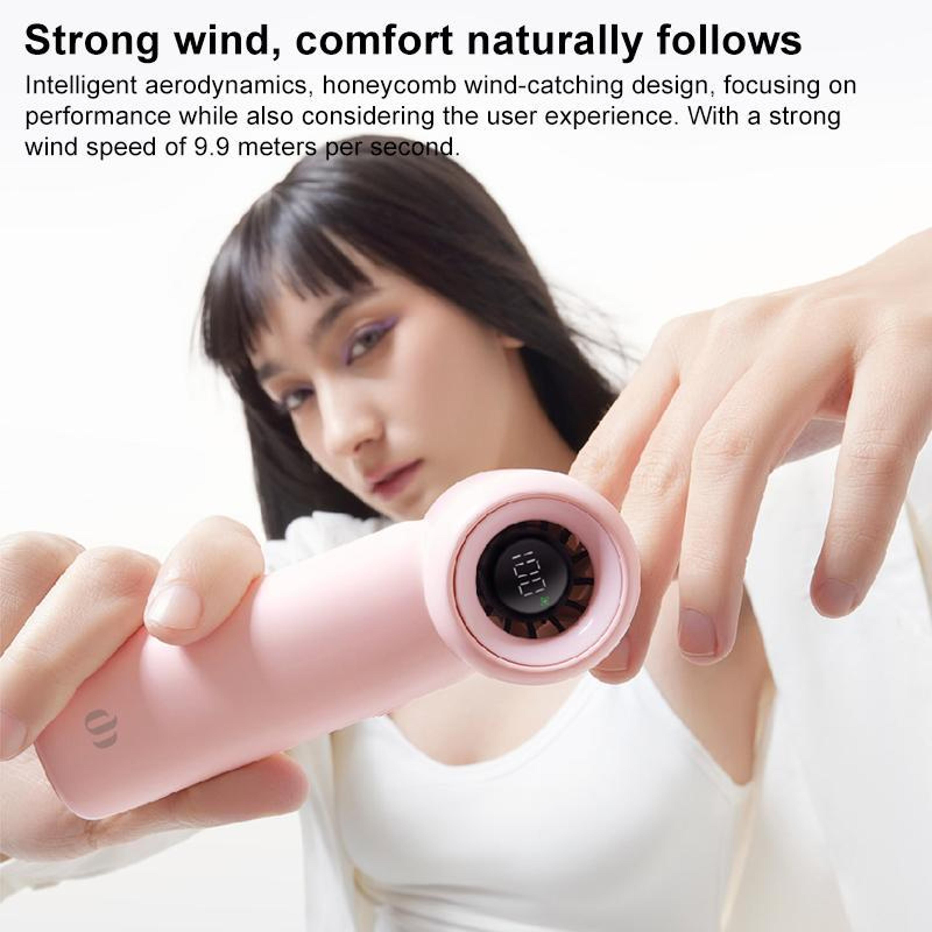 L03 Handheld Mini Fan Portable Rechargeable Fan With Digital Display 3000mAh 5 Speeds 4