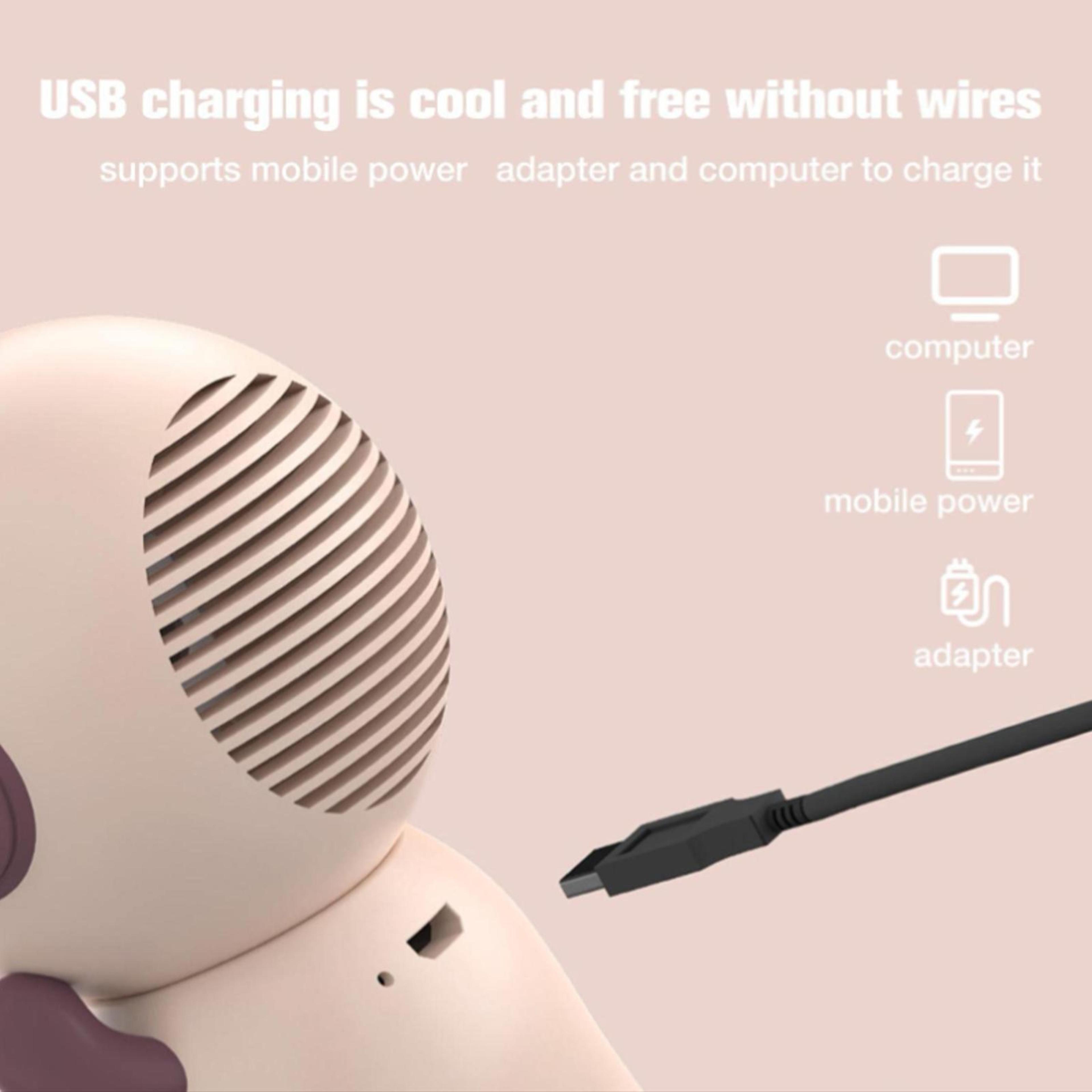 Portable Astronaut Mini Fan Keychain USB Rechargeable Handheld Cooling Fan With Lanyard 4