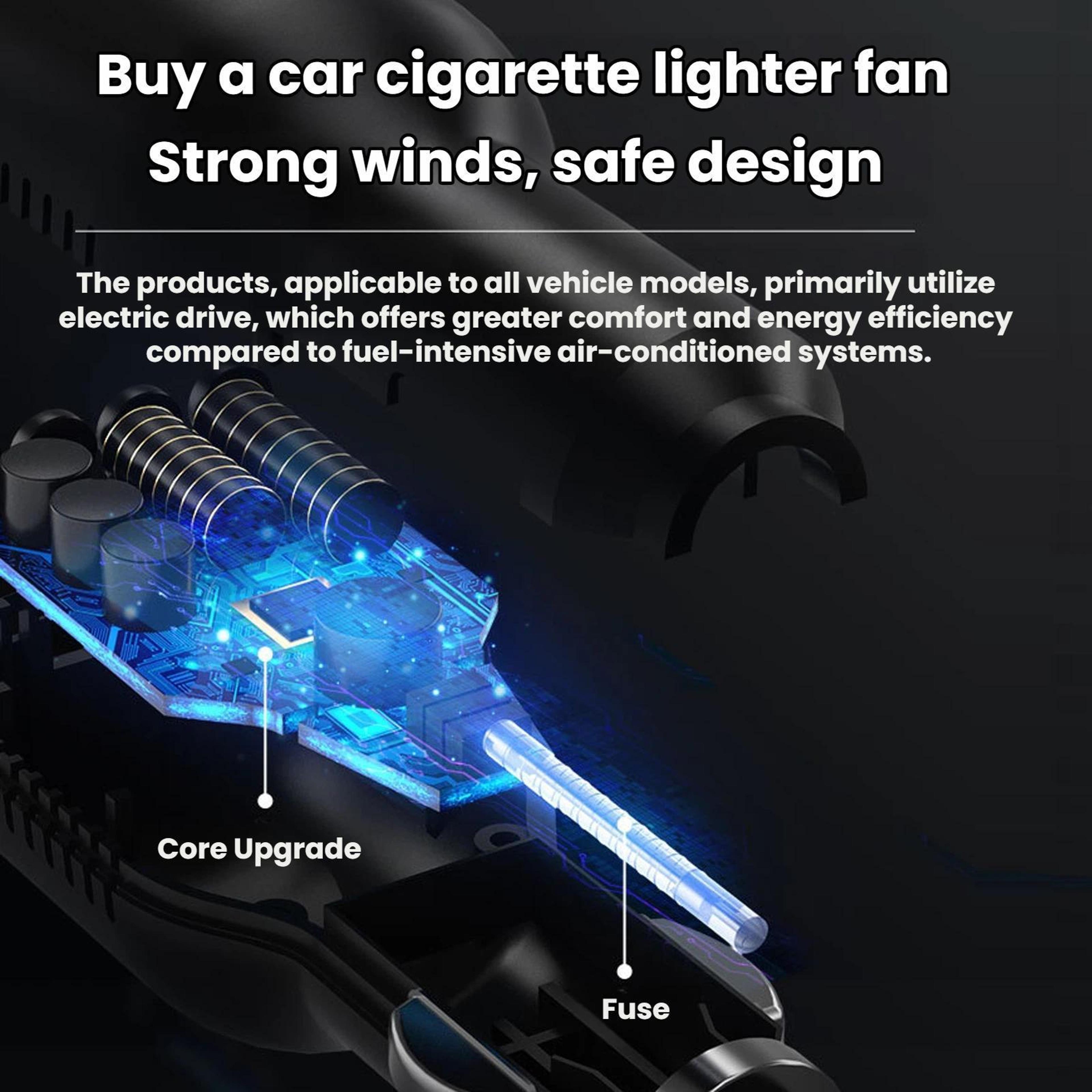 Portable Dual Head Car Fan Clip On Car Cooling Fan With Stepless Speed Control 3