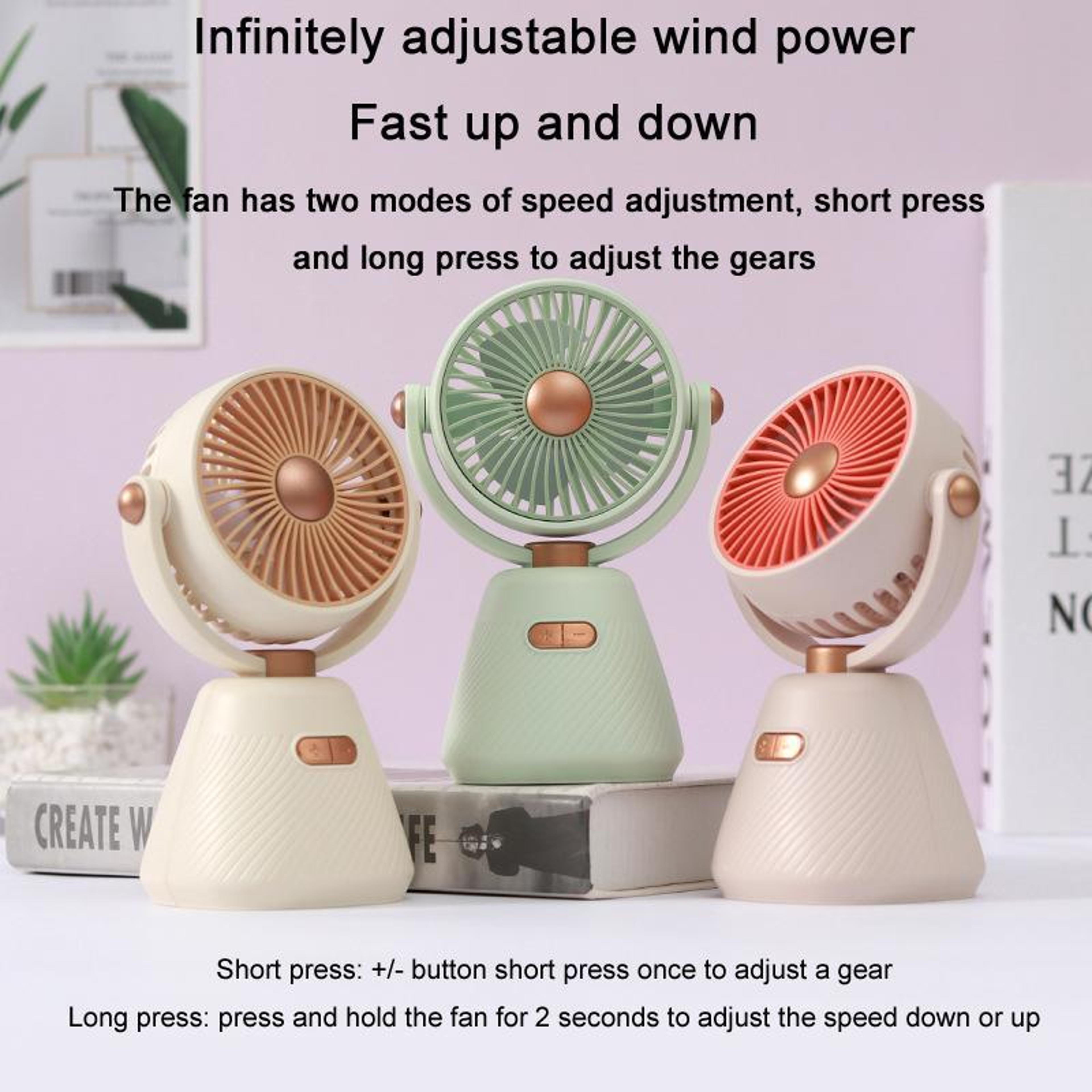 100 Speed Portable Desk Fan USB Rechargeable Mini Fan With Adjustable Angle For Office Bedroom And  4