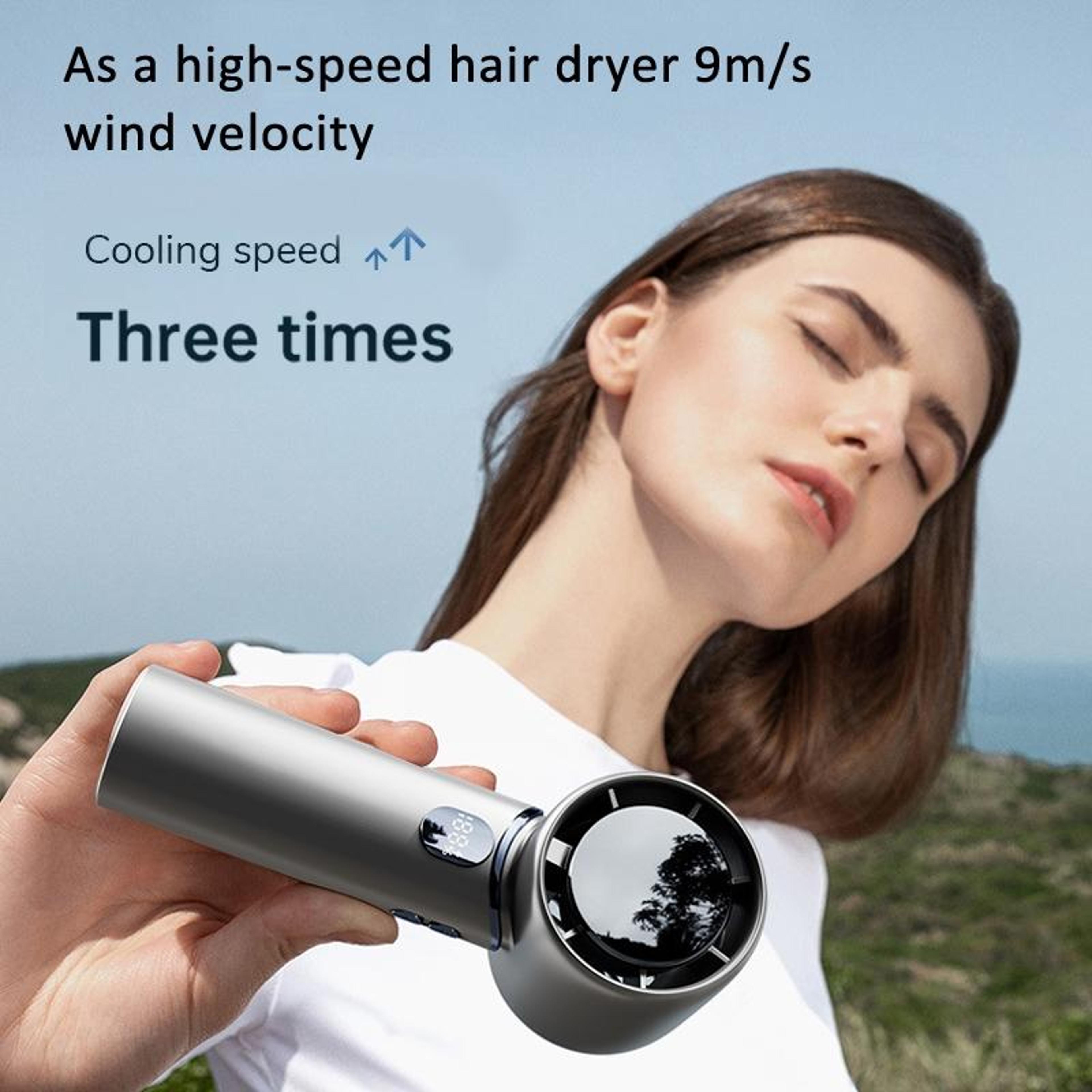 120 Speed Handheld Turbo Fan Portable Rechargeable Brushless Motor Fan With Digital Speed Control 3