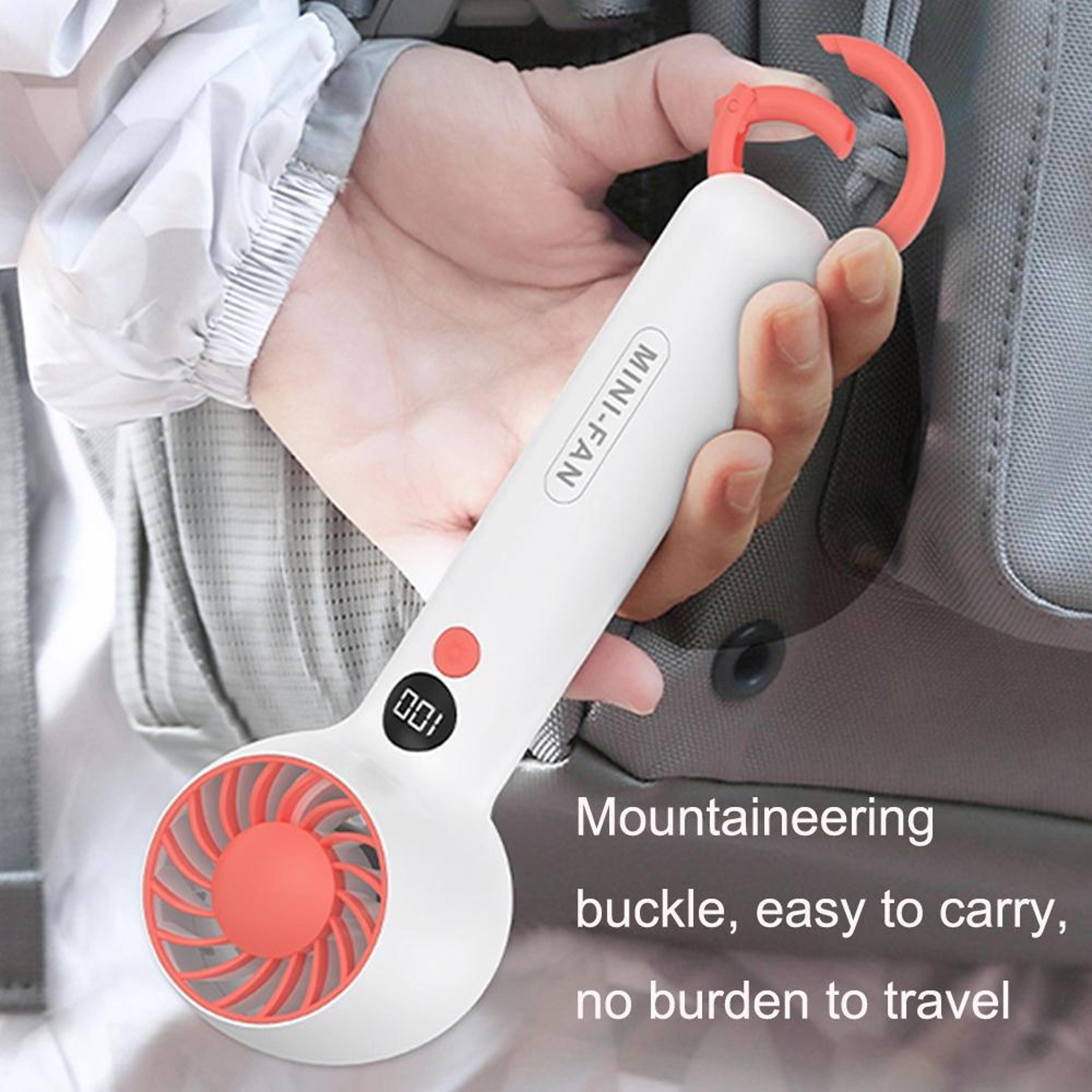 Portable Mini USB Fan Rechargeable Handheld Fan With Turbo Airflow Hook And 3 Speed Cooling 6