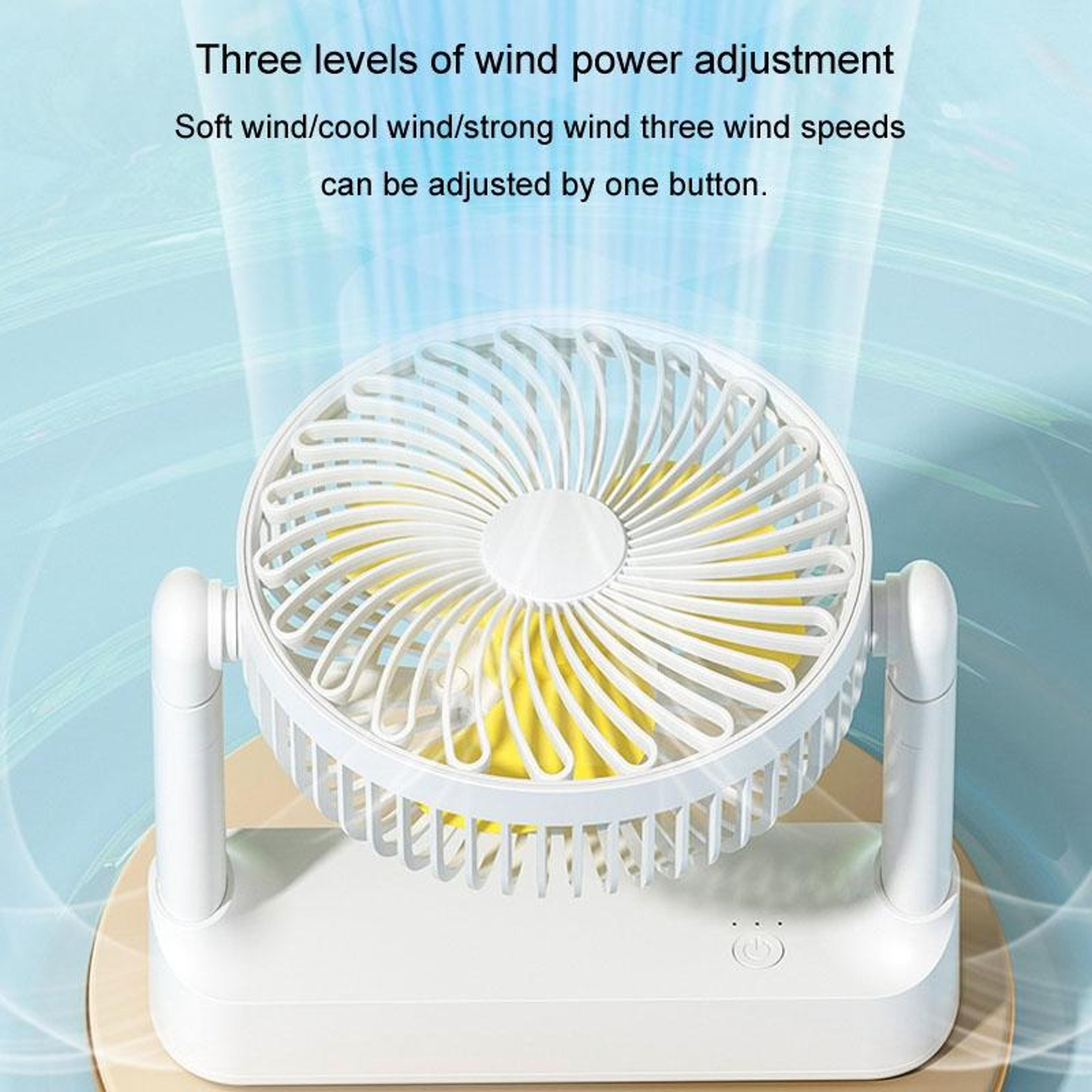 Portable USB Fan Retractable Desk Fan With 180 Degree Adjustable Airflow For Home Office Camping 5