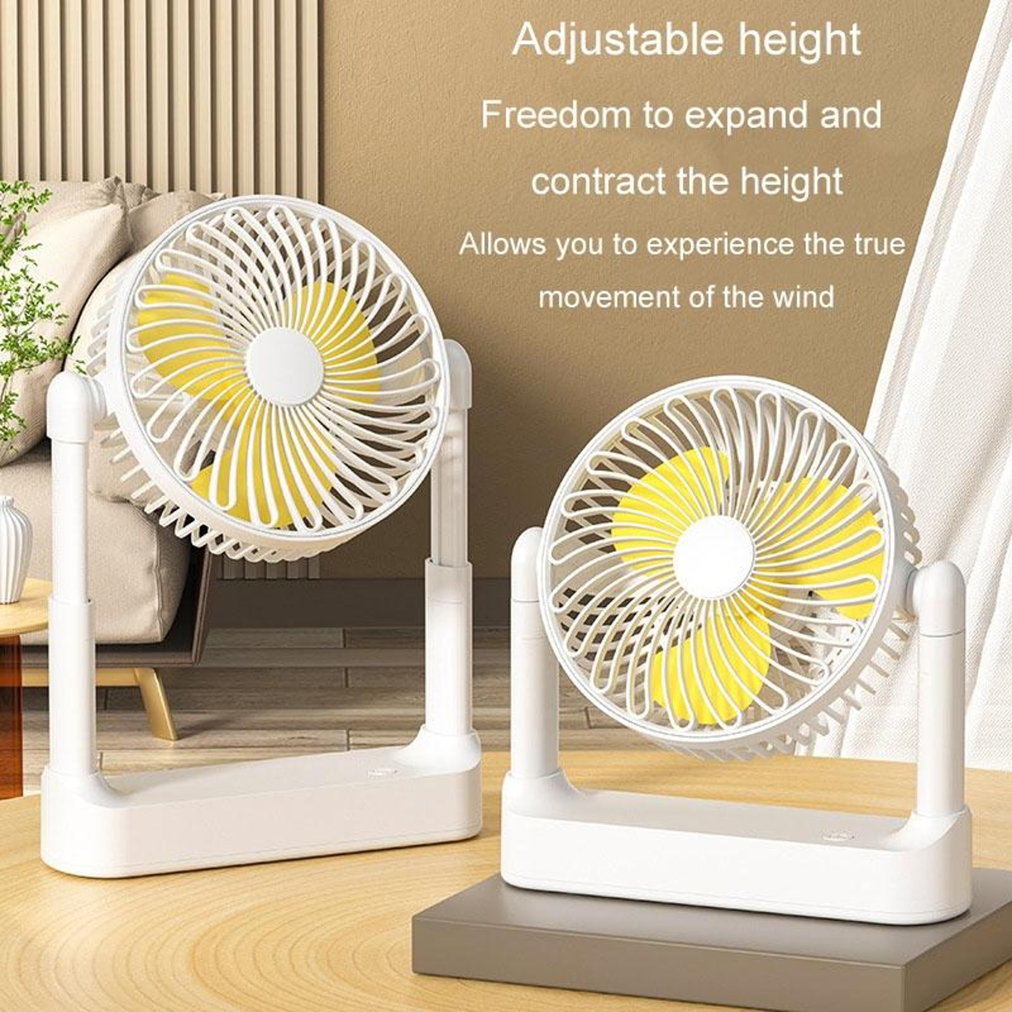 Portable USB Fan Retractable Desk Fan With 180 Degree Adjustable Airflow For Home Office Camping 7