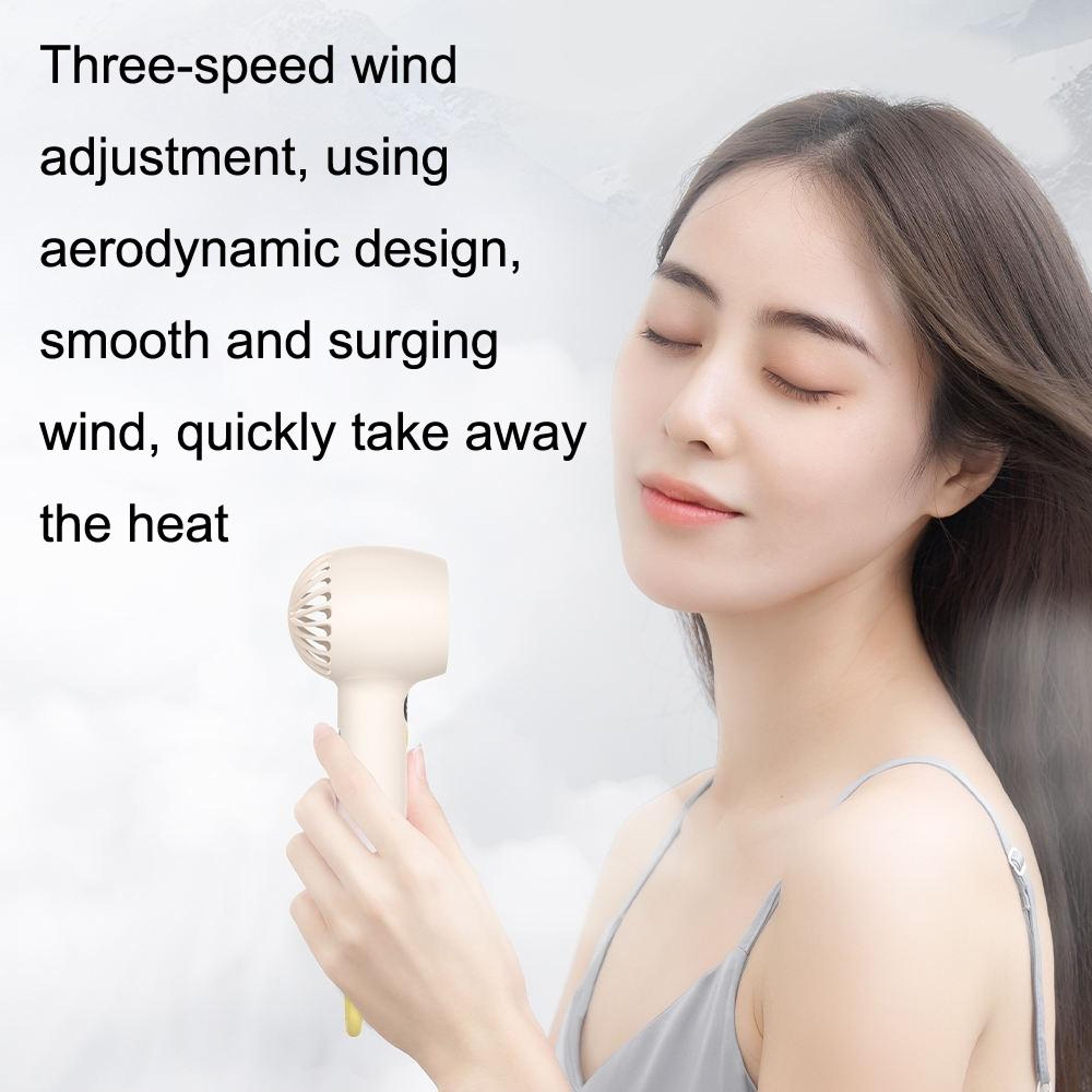 Portable Handheld Fan Mini USB Fan Rechargeable Personal Cooling Fan With Hook And 3 Speed Airflow 6