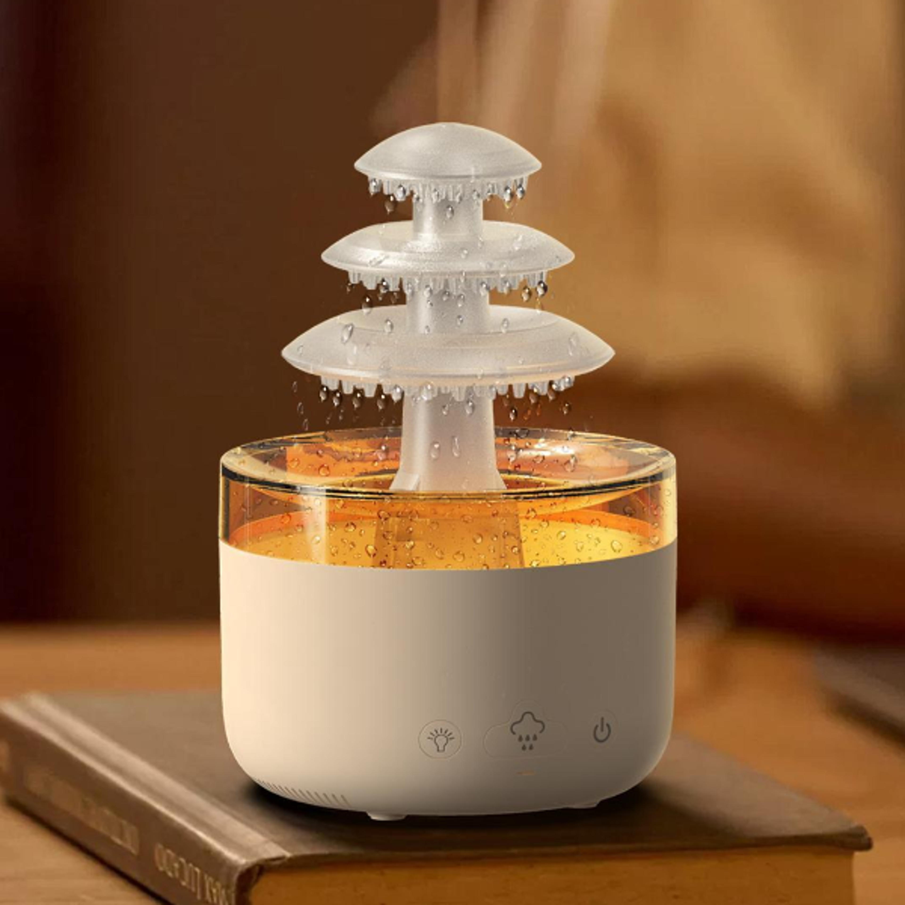 cloud rain ultrasonic humidifier with 3 color lights essential oil aromatherapy diffuser