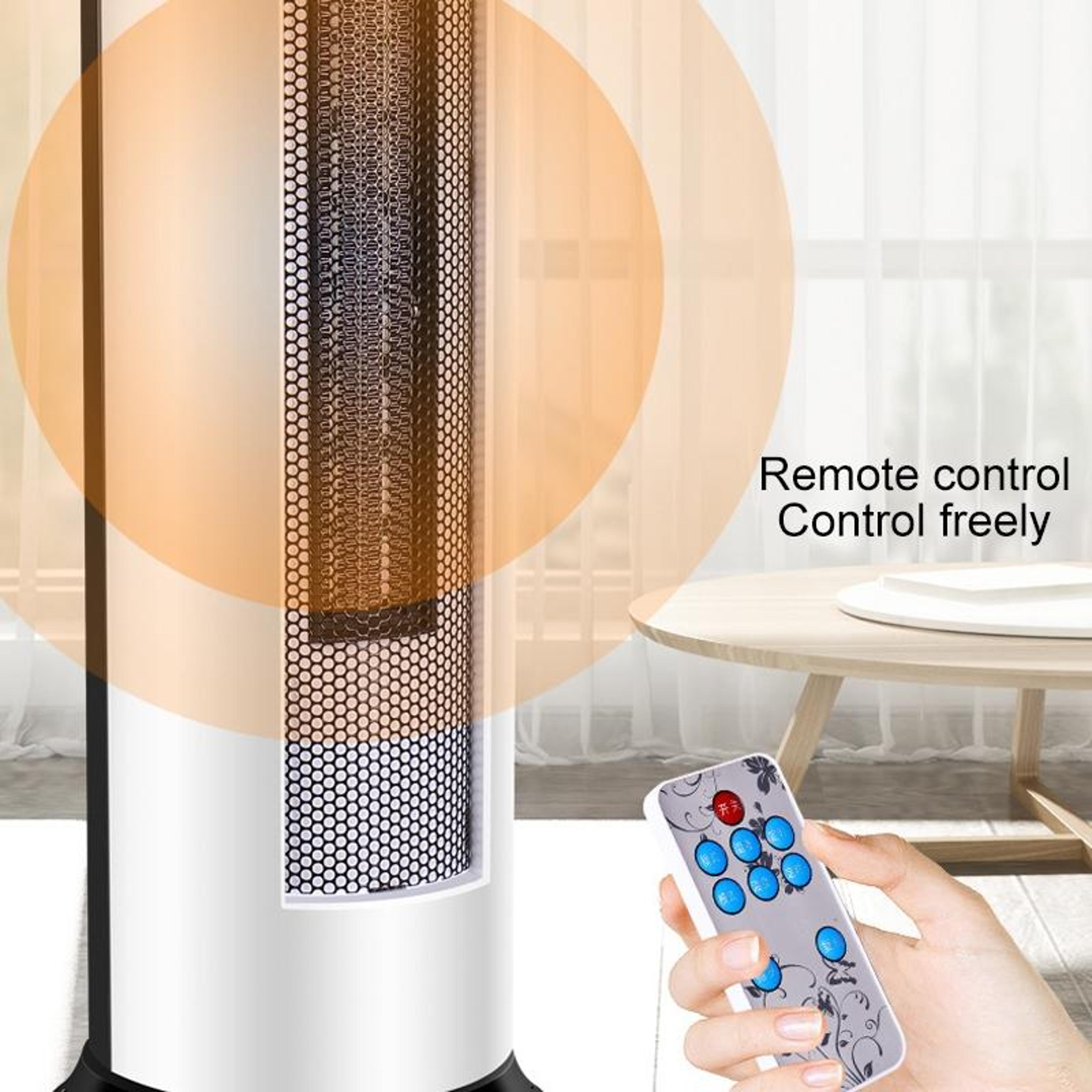 PTC Ceramic Heater Tower Fan Heater With Remote Control Oscillating Electric Space Heater 2