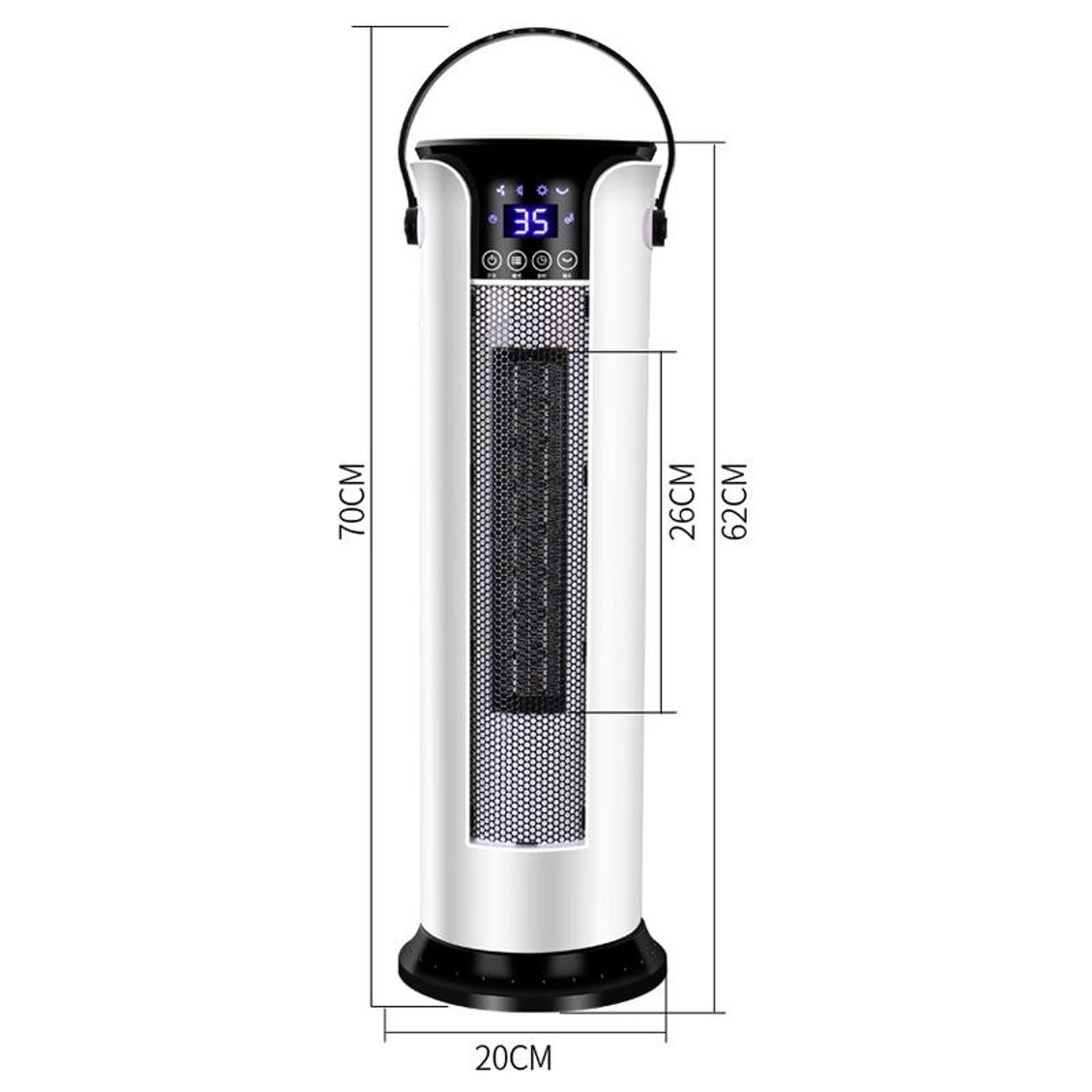 PTC Ceramic Heater Tower Fan Heater With Remote Control Oscillating Electric Space Heater 6