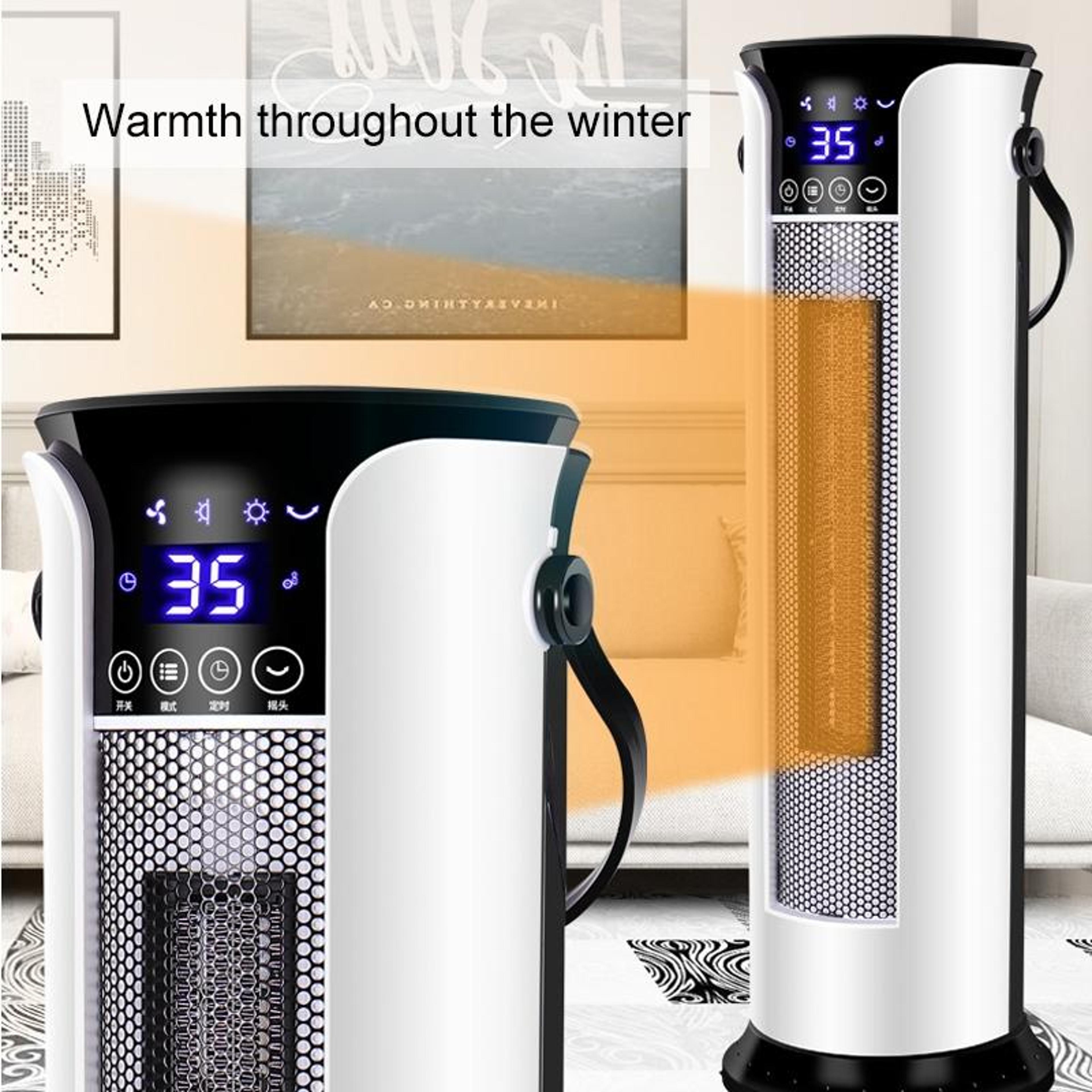 PTC Ceramic Heater Tower Fan Heater With Remote Control Oscillating Electric Space Heater 13