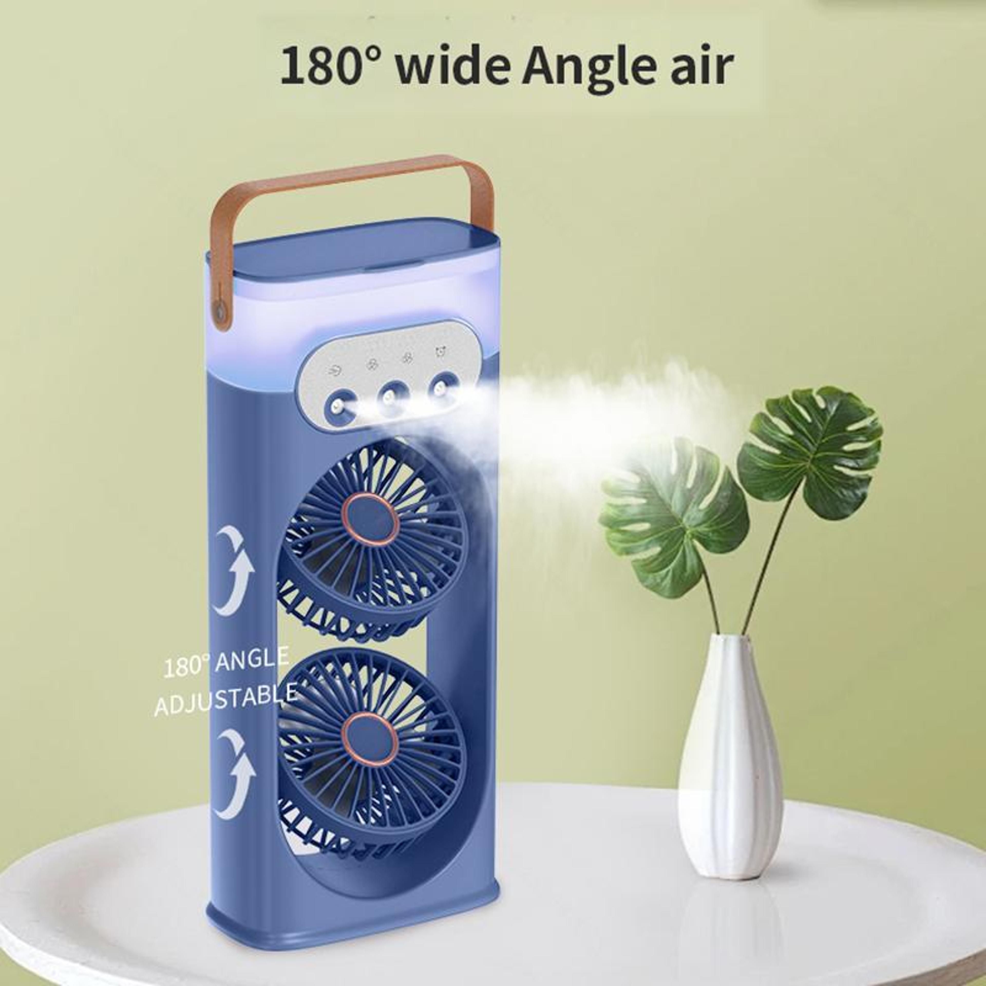 Dual Head Mist Fan With Portable Air Cooler And Humidifier For Powerful Personal Cooling 9