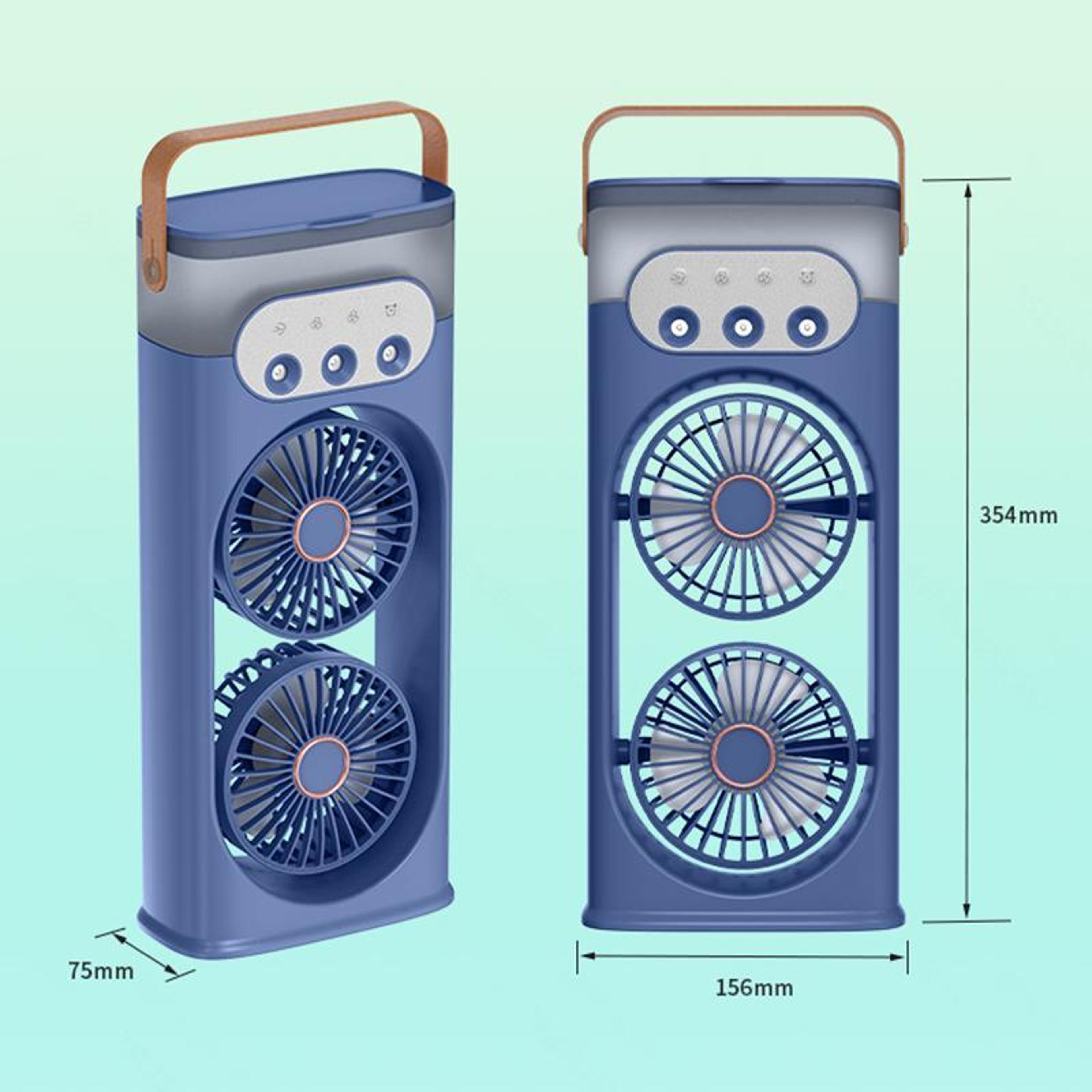 Dual Head Mist Fan With Portable Air Cooler And Humidifier For Powerful Personal Cooling 13
