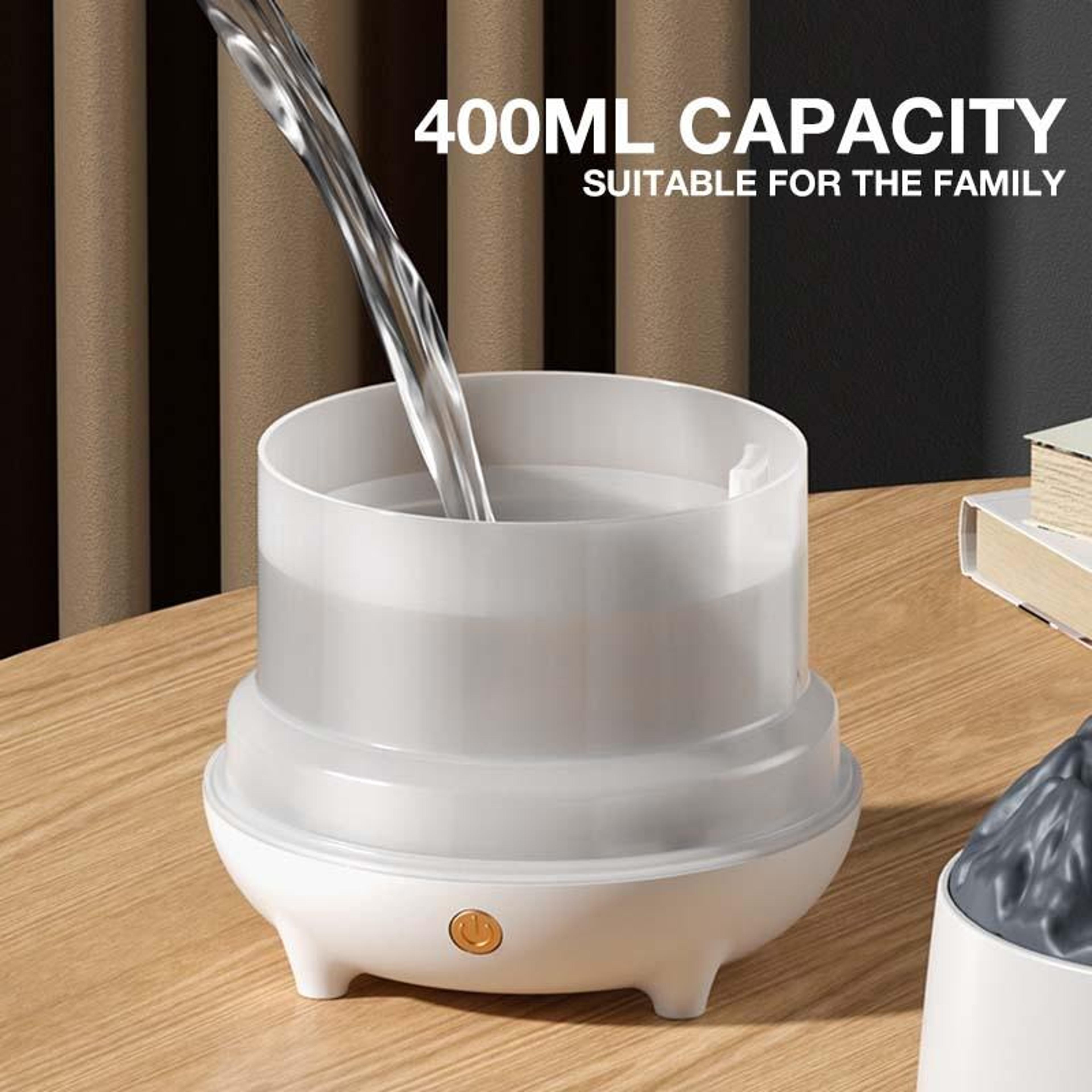 Simulation Flame Humidifier 400ml Aromatherapy Diffuser With Night Light USB Air Moisturizer 2
