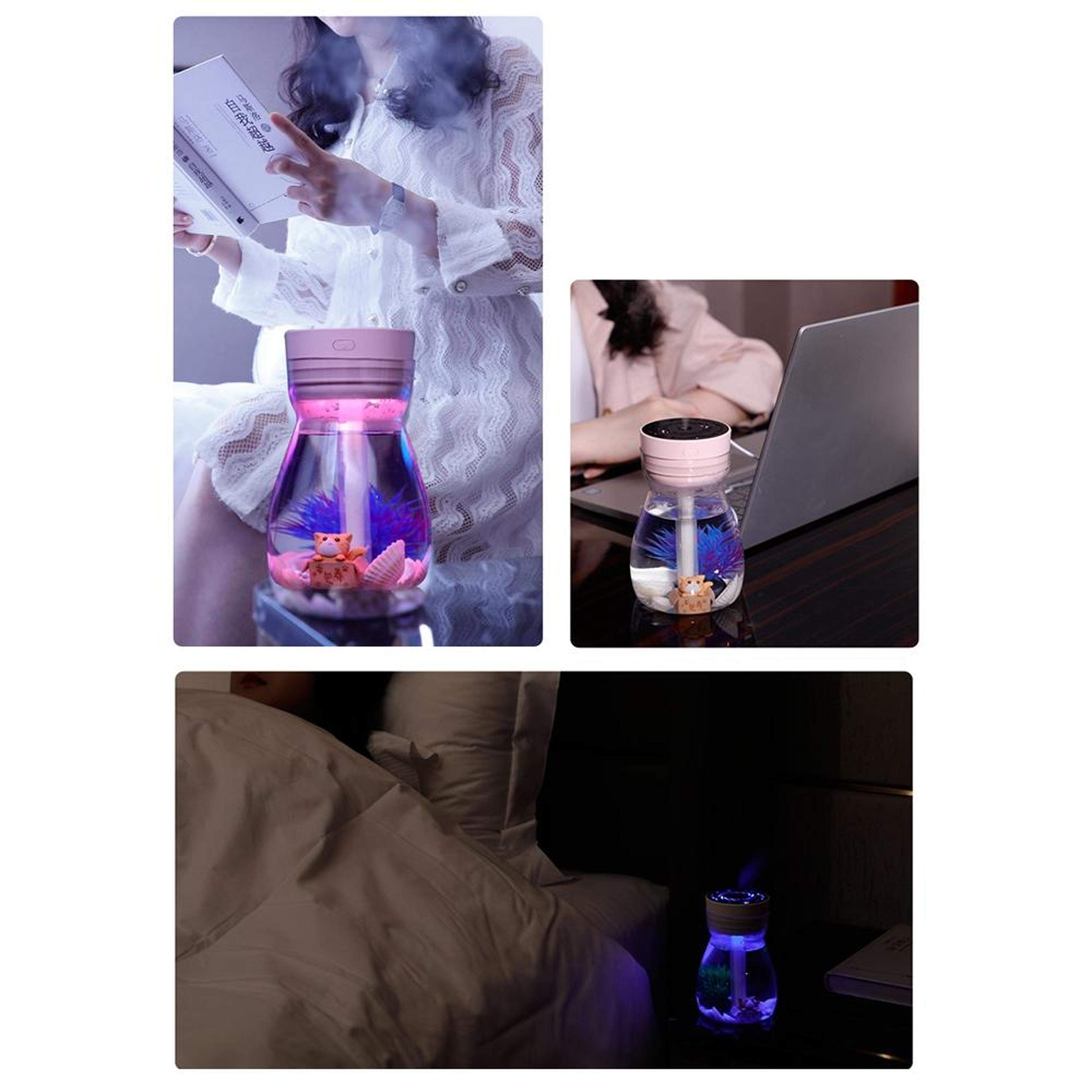 Mini USB Humidifier Portable Car Humidifier With Colorful Night Light And 380ml Water Tank 4