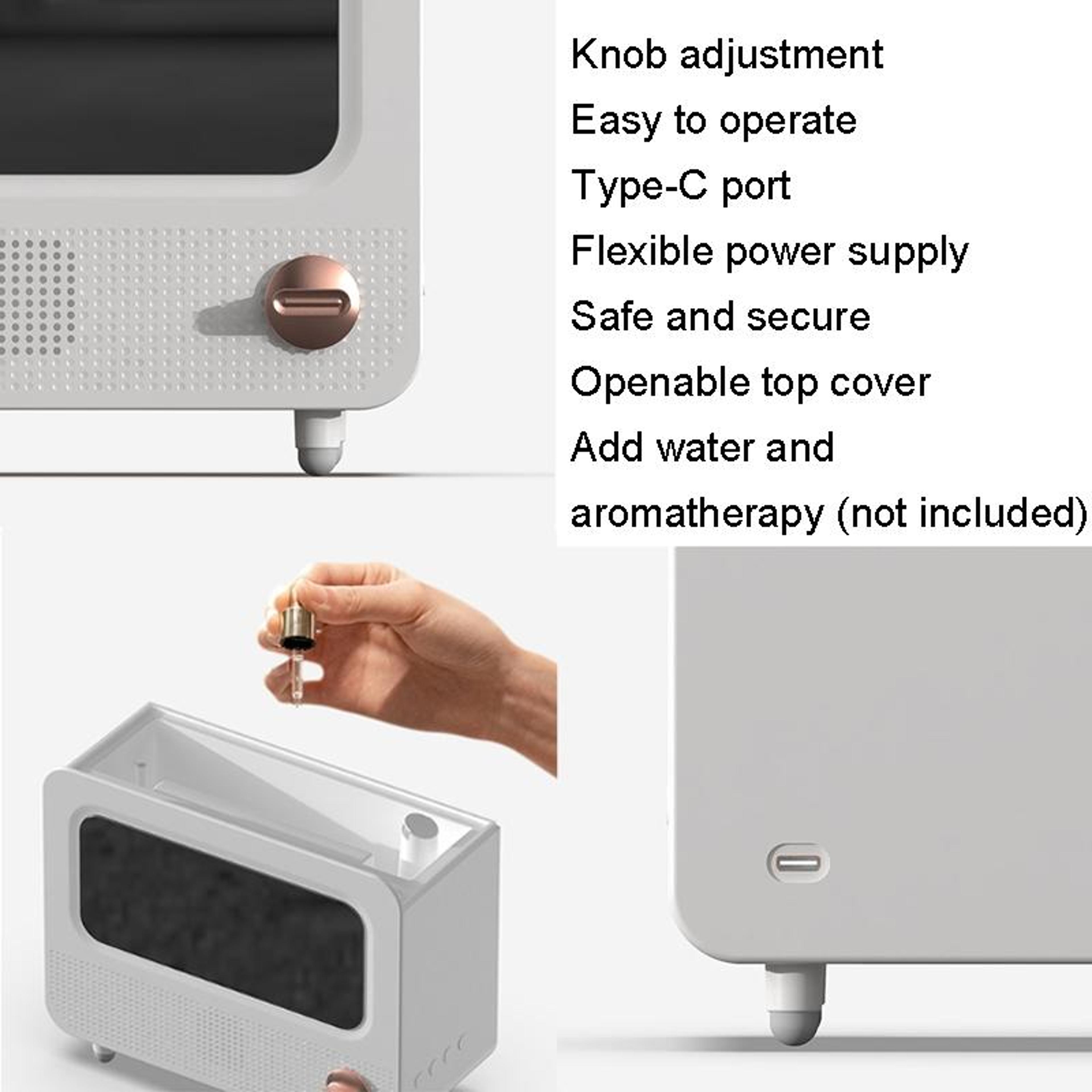 Flame Humidifier With White Noise USB Aromatherapy Diffuser Cool Mist Air Moisturizer 8