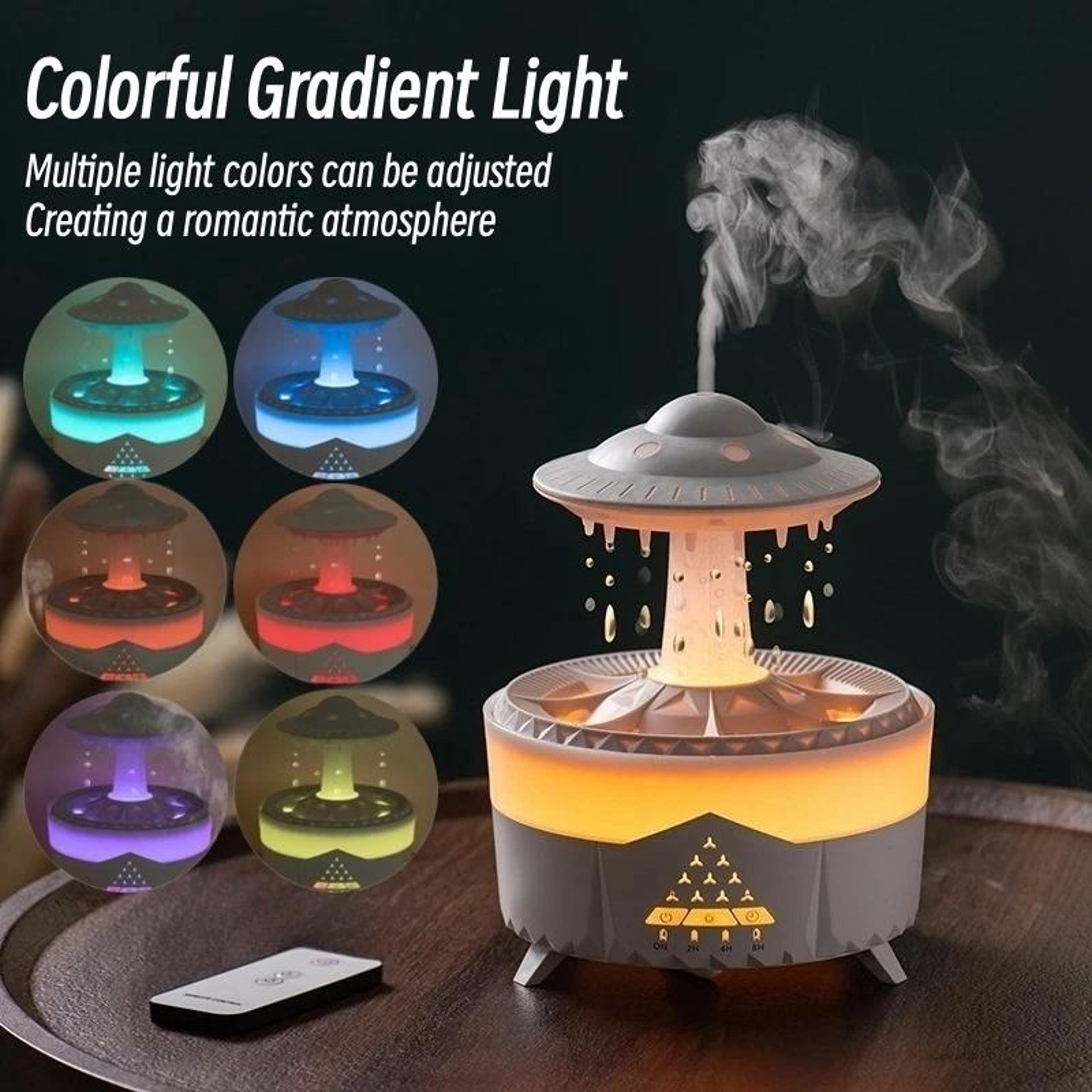 UFO Humidifier Remote Control Aromatherapy Diffuser With Rain Cloud Effect LED Night Light 6