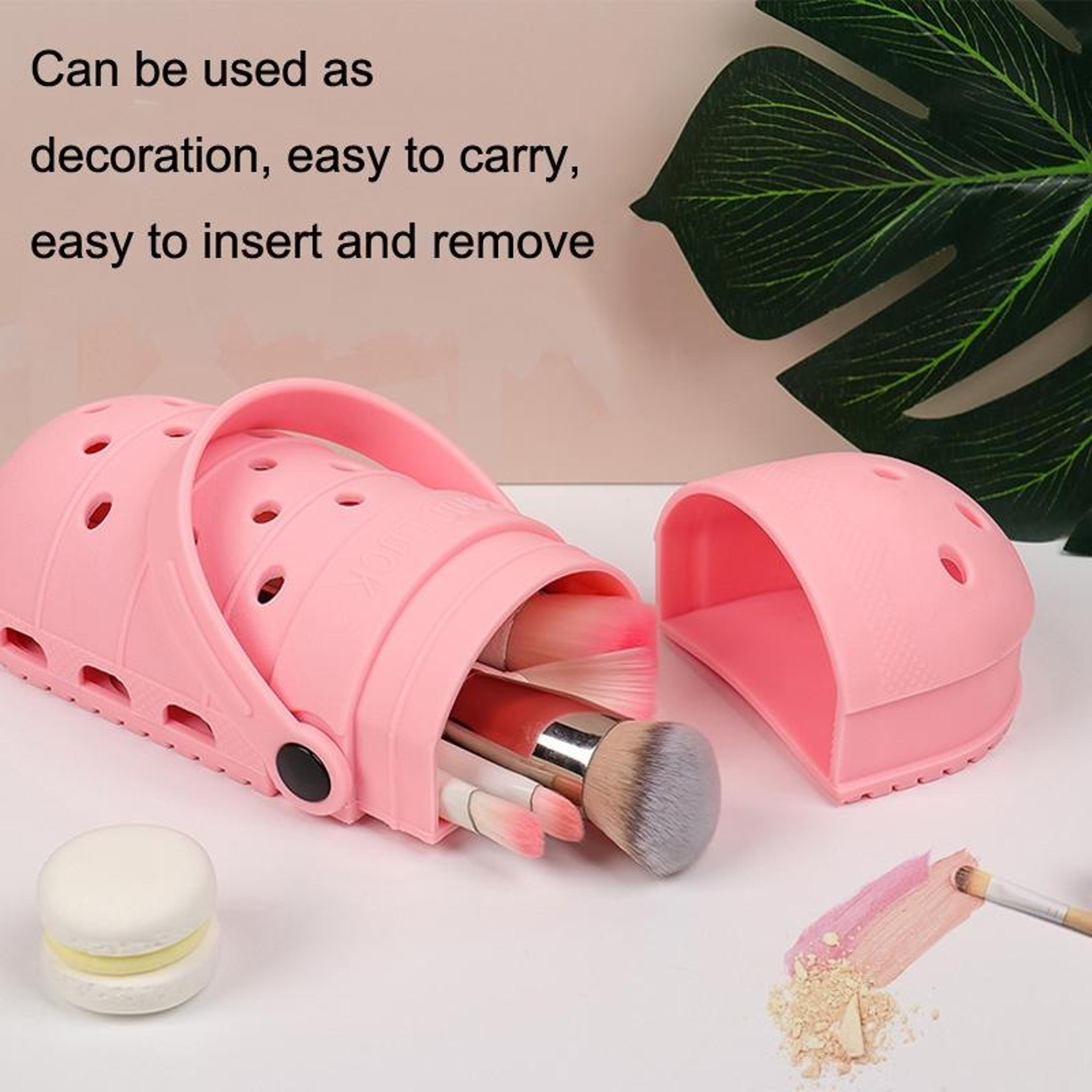 Portable Makeup Brush Holder Silicone Makeup Organizer Cosmetic Storage Box With 21 Slots 4