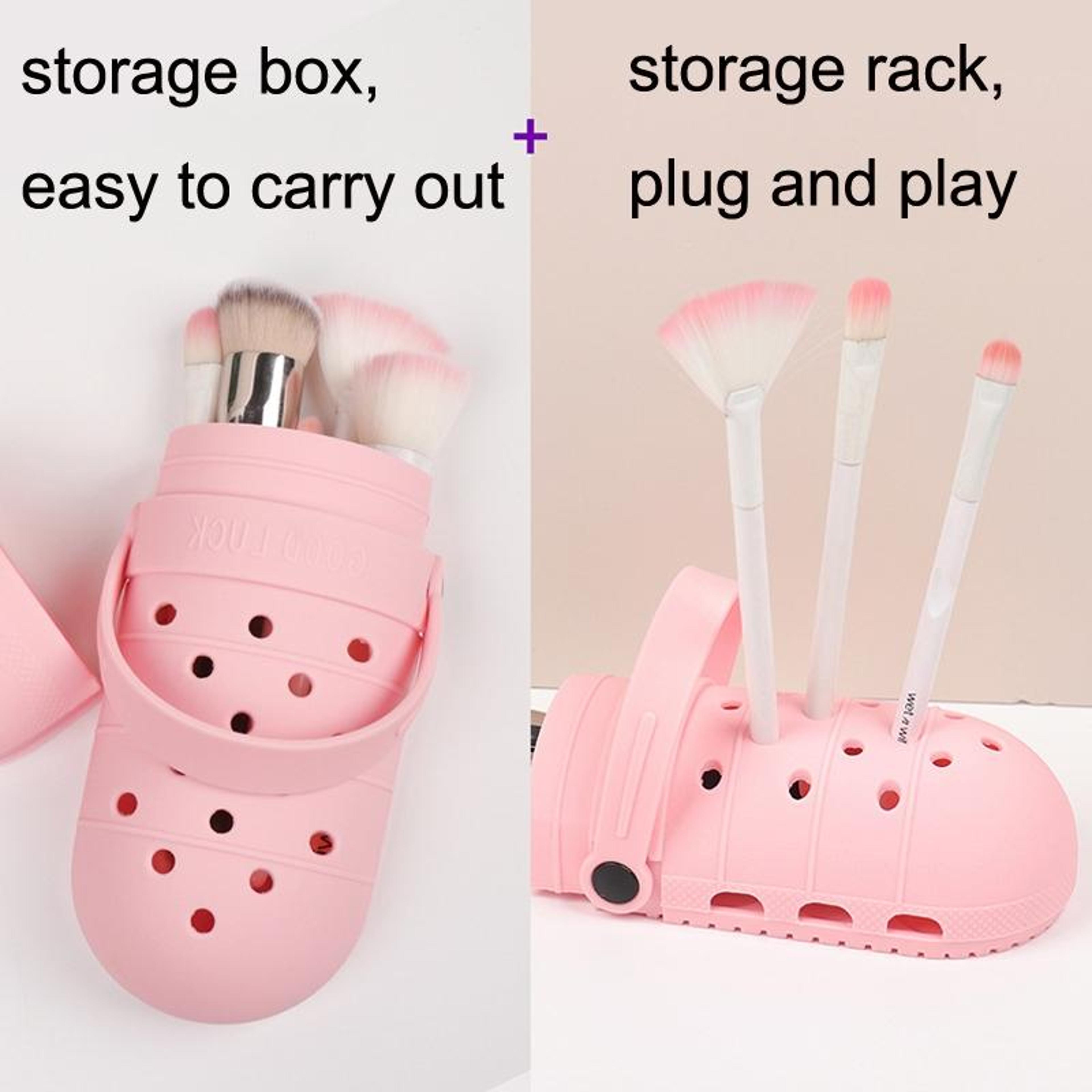 Portable Makeup Brush Holder Silicone Makeup Organizer Cosmetic Storage Box With 21 Slots 5