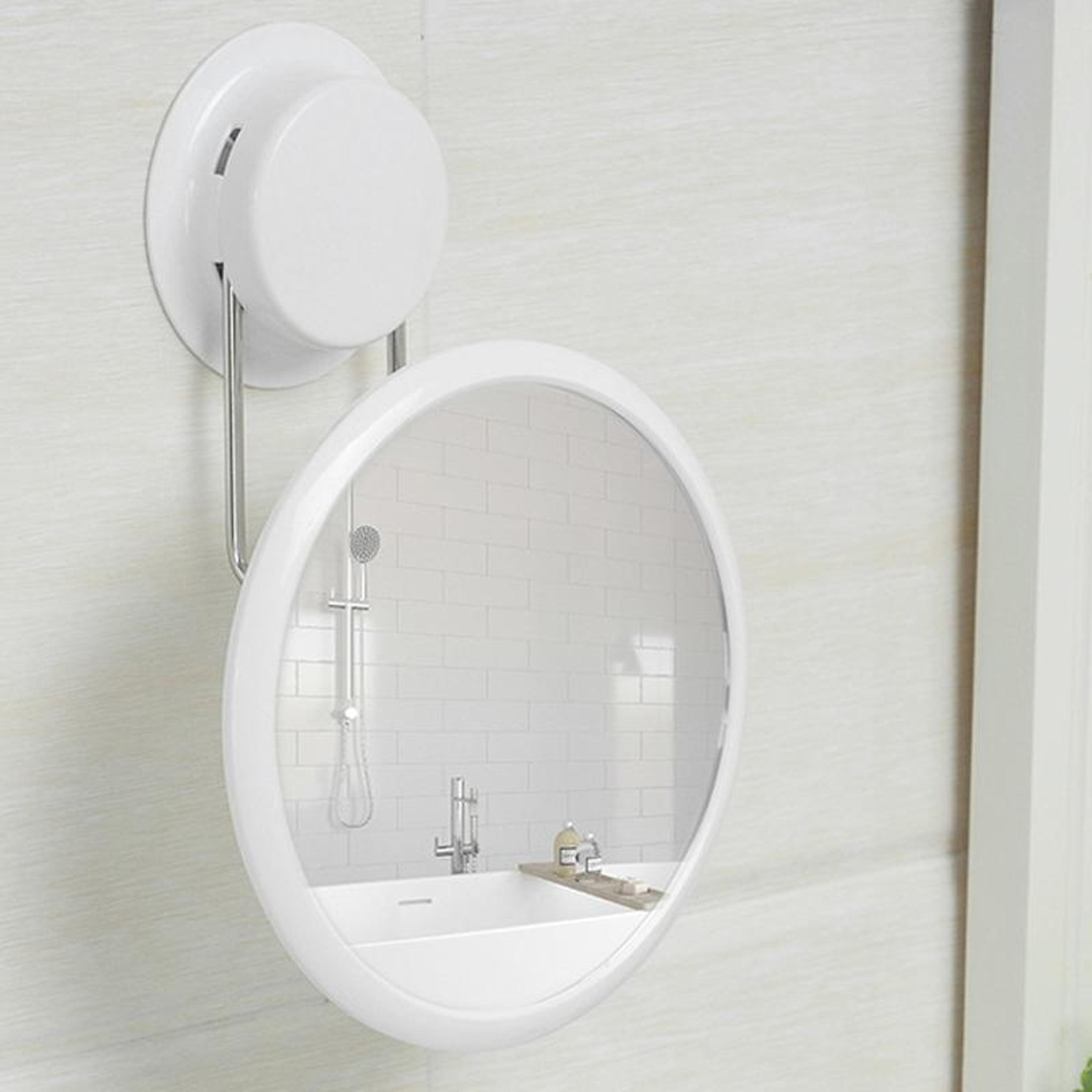 360 Rotating Bathroom Makeup Mirror Wall Mounted Folding Vanity Mirror With Reusable Suction Cup 2
