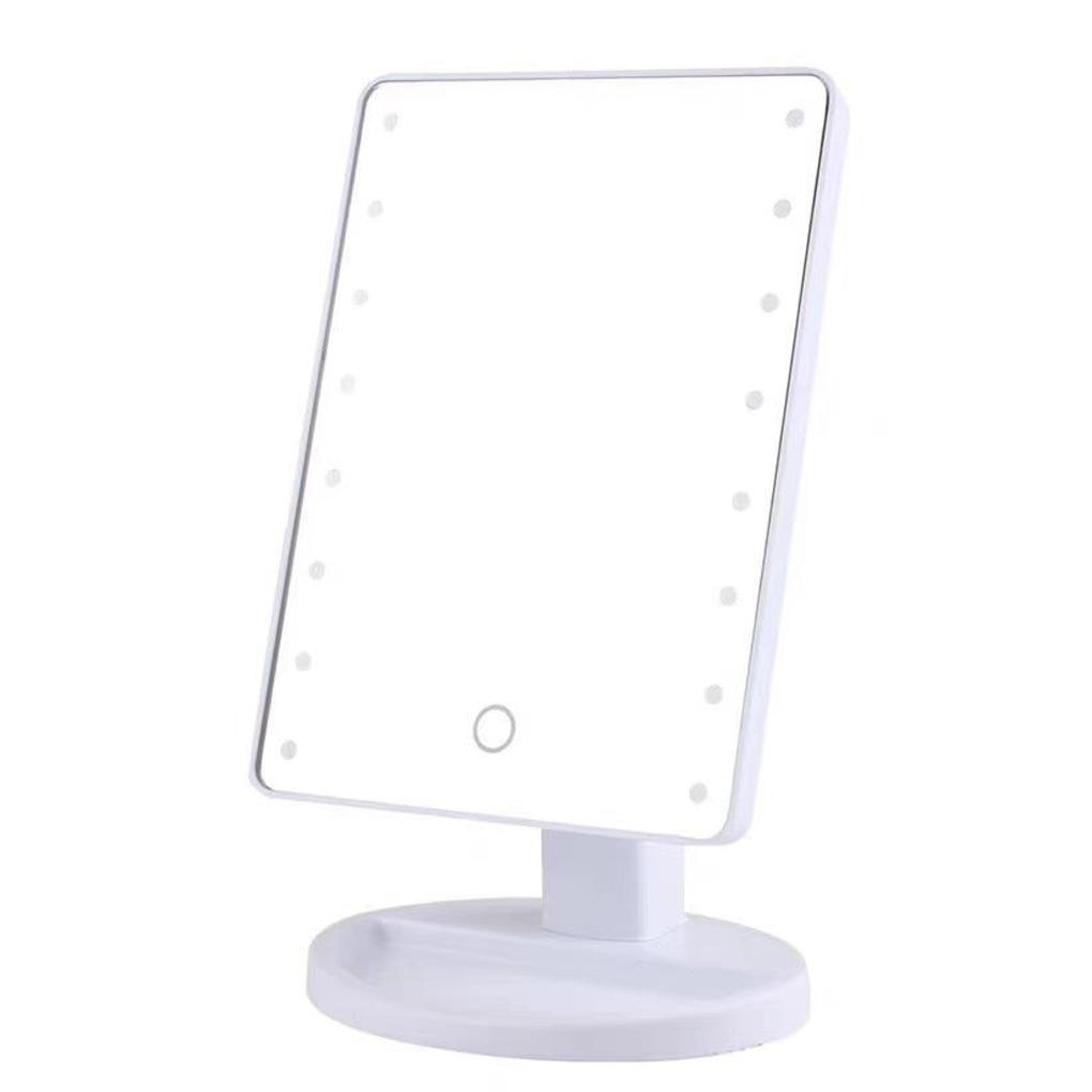 LED Makeup Mirror With Touch Control Dimmable Light Rotating Vanity Mirror For Desktop 7