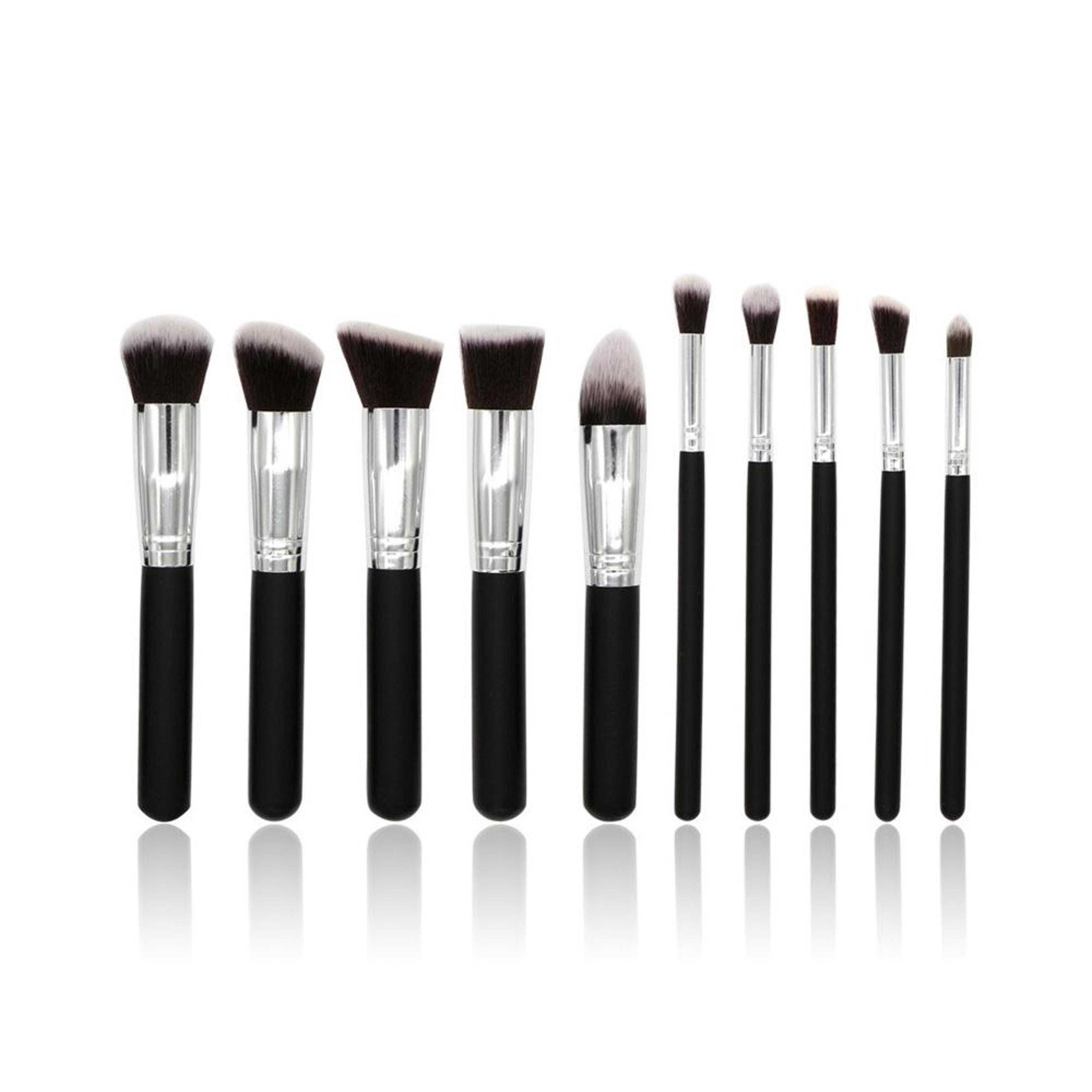 10 Piece Makeup Brush Set Professional Makeup Brushes With Soft Fiber Bristles For Face And Eye Mak 1