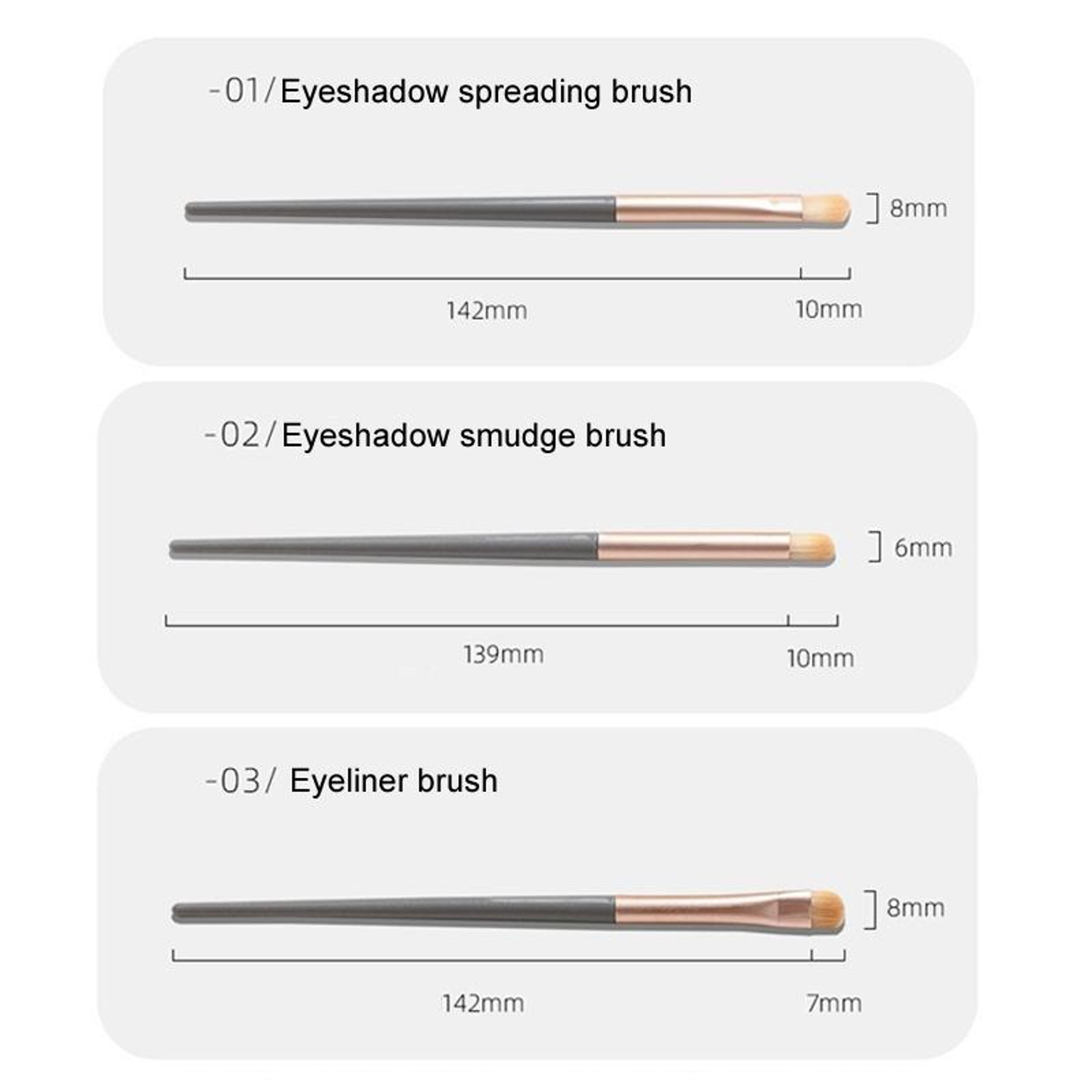 Eyeshadow Brush Set Portable 3 In 1 Makeup Brush Set For Flawless Eye Makeup 1