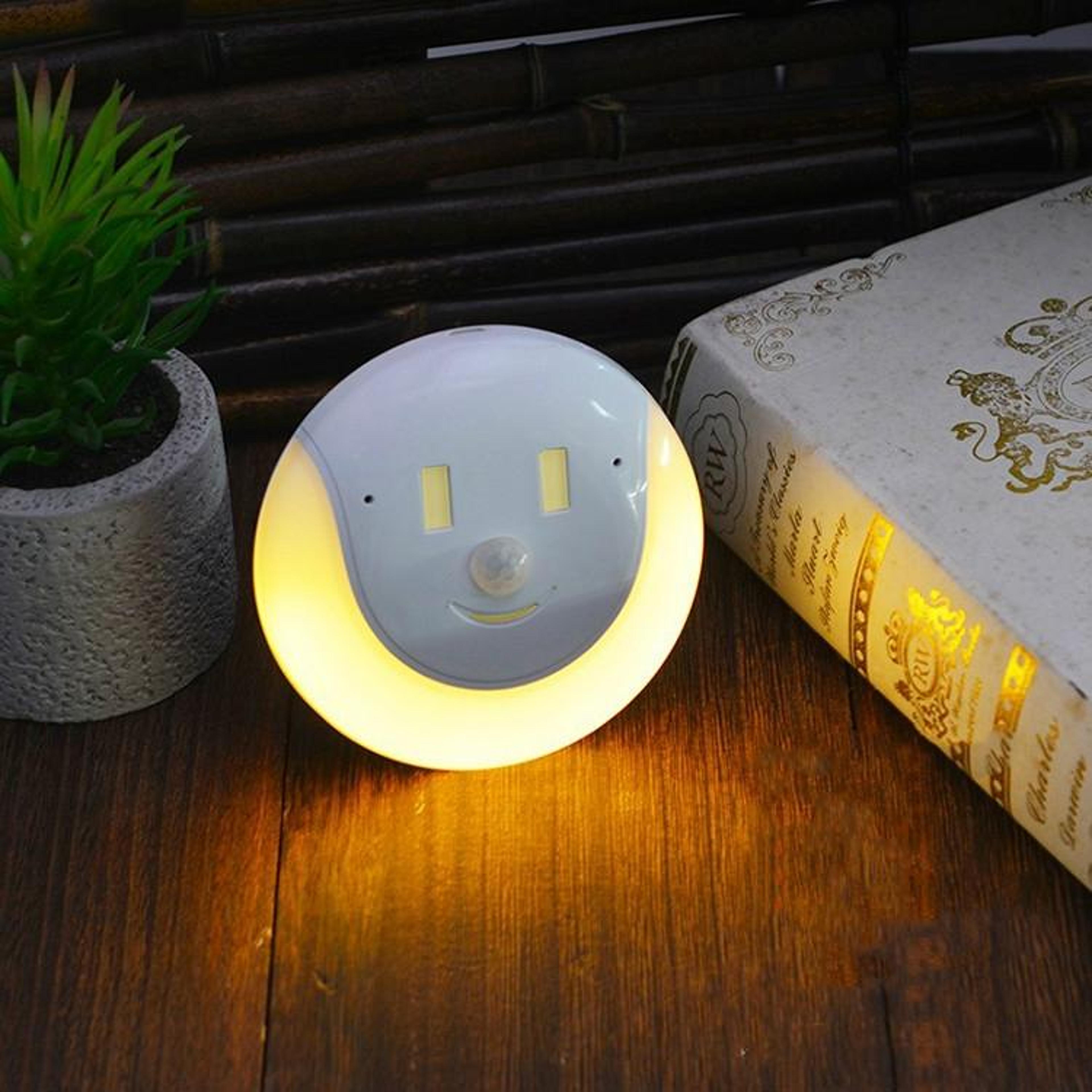 smile motion sensor night light usb rechargeable magnetic led wall light for bedroom hallway closet