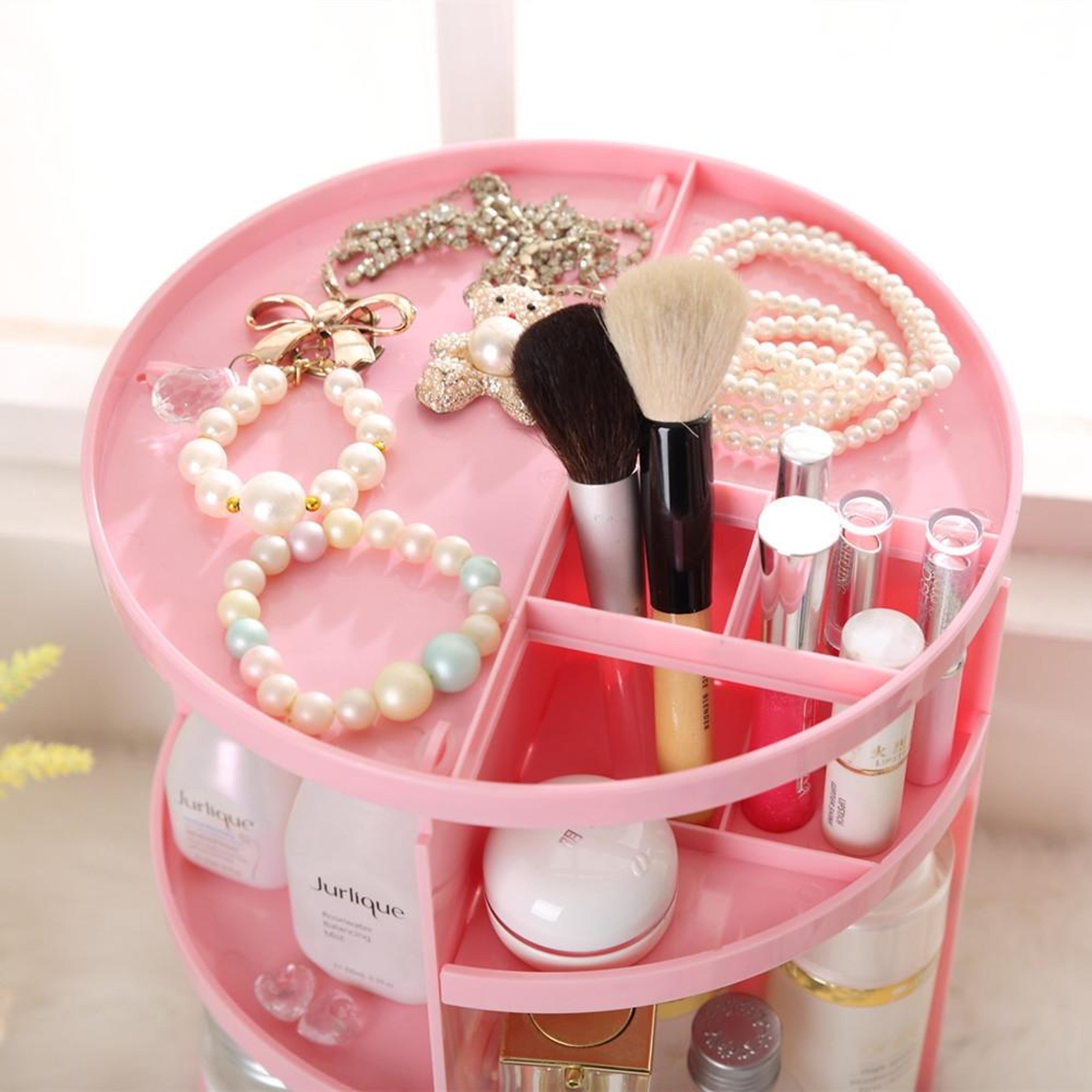 360 Rotating Makeup Organizer Cosmetic Storage Box For Vanity Skincare And Beauty Essentials 3