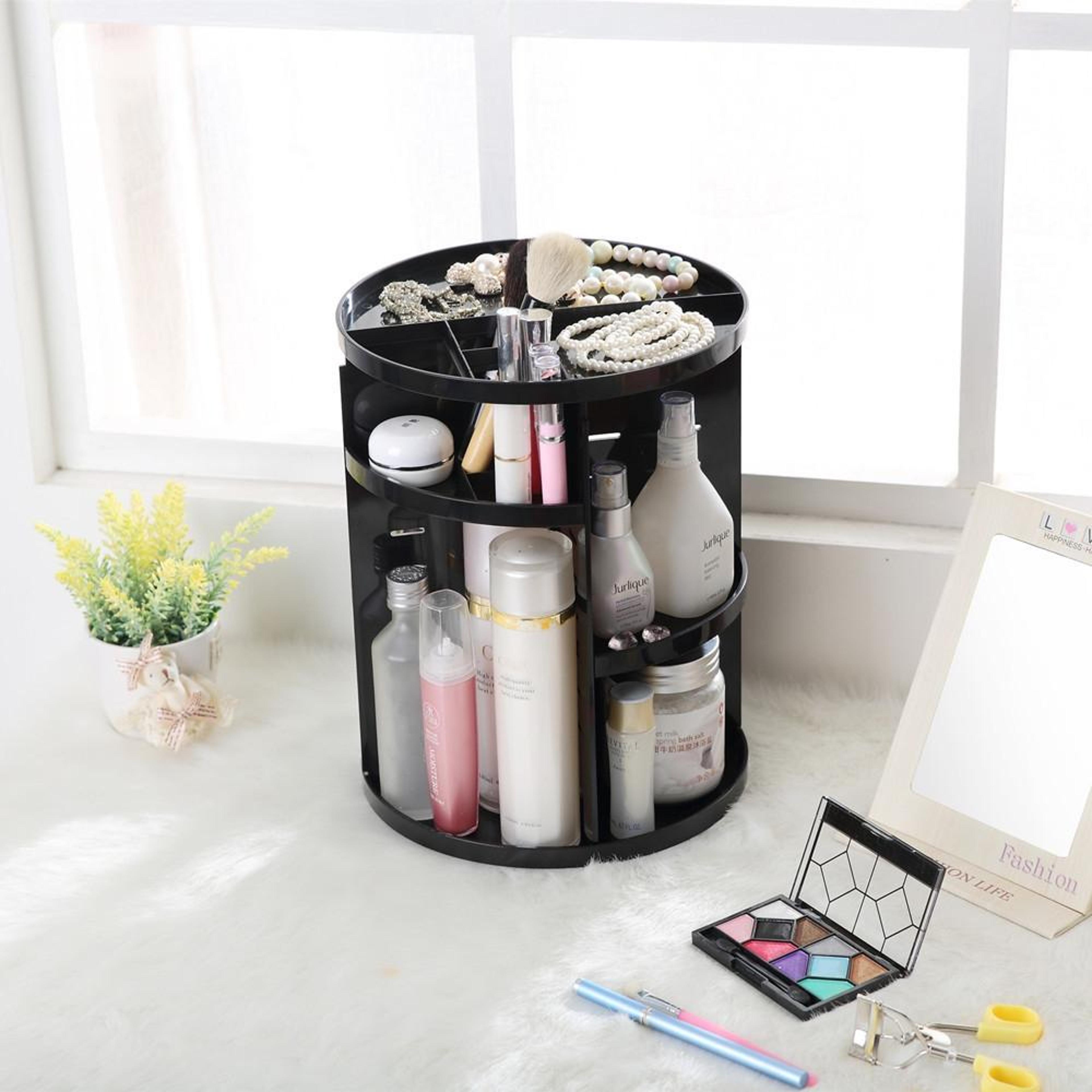 360 Rotating Makeup Organizer Cosmetic Storage Box For Vanity Skincare And Beauty Essentials 4