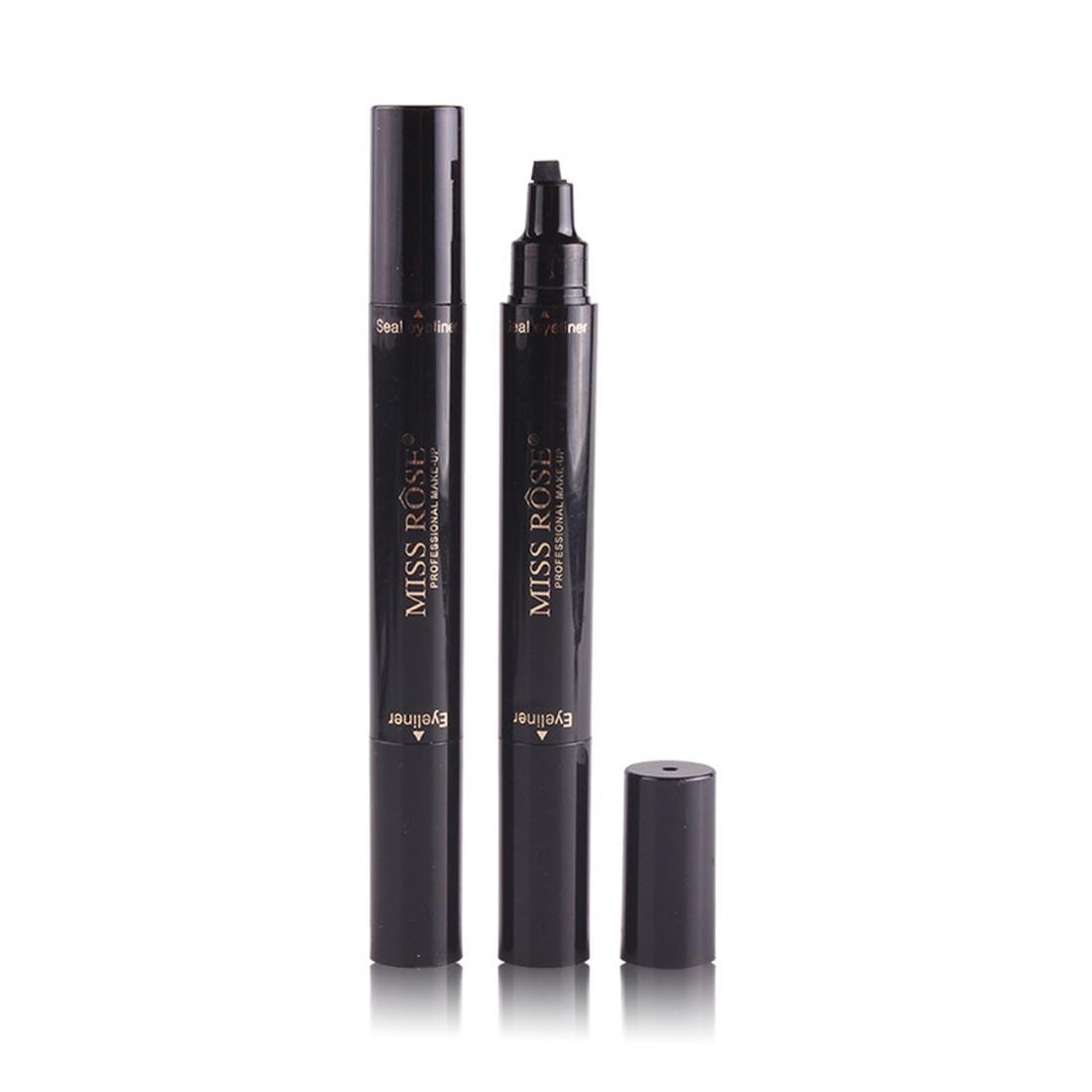 2 In 1 Waterproof Eyeliner Winged Eyeliner Stamp Dual Head Quick Dry Smudge Proof Black Pen 1