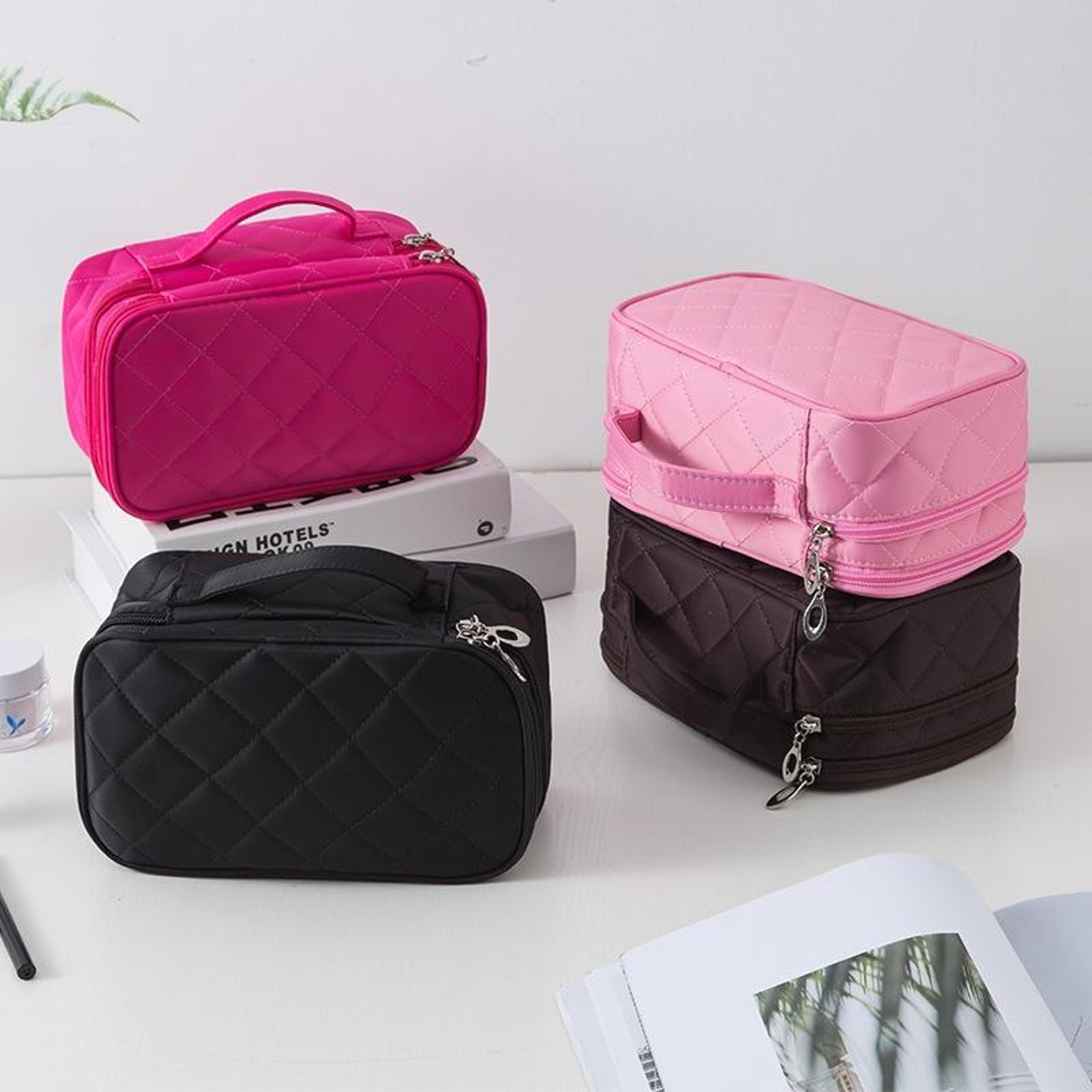 waterproof cosmetic bag travel makeup organizer with mirror large capacity toiletry storage bag