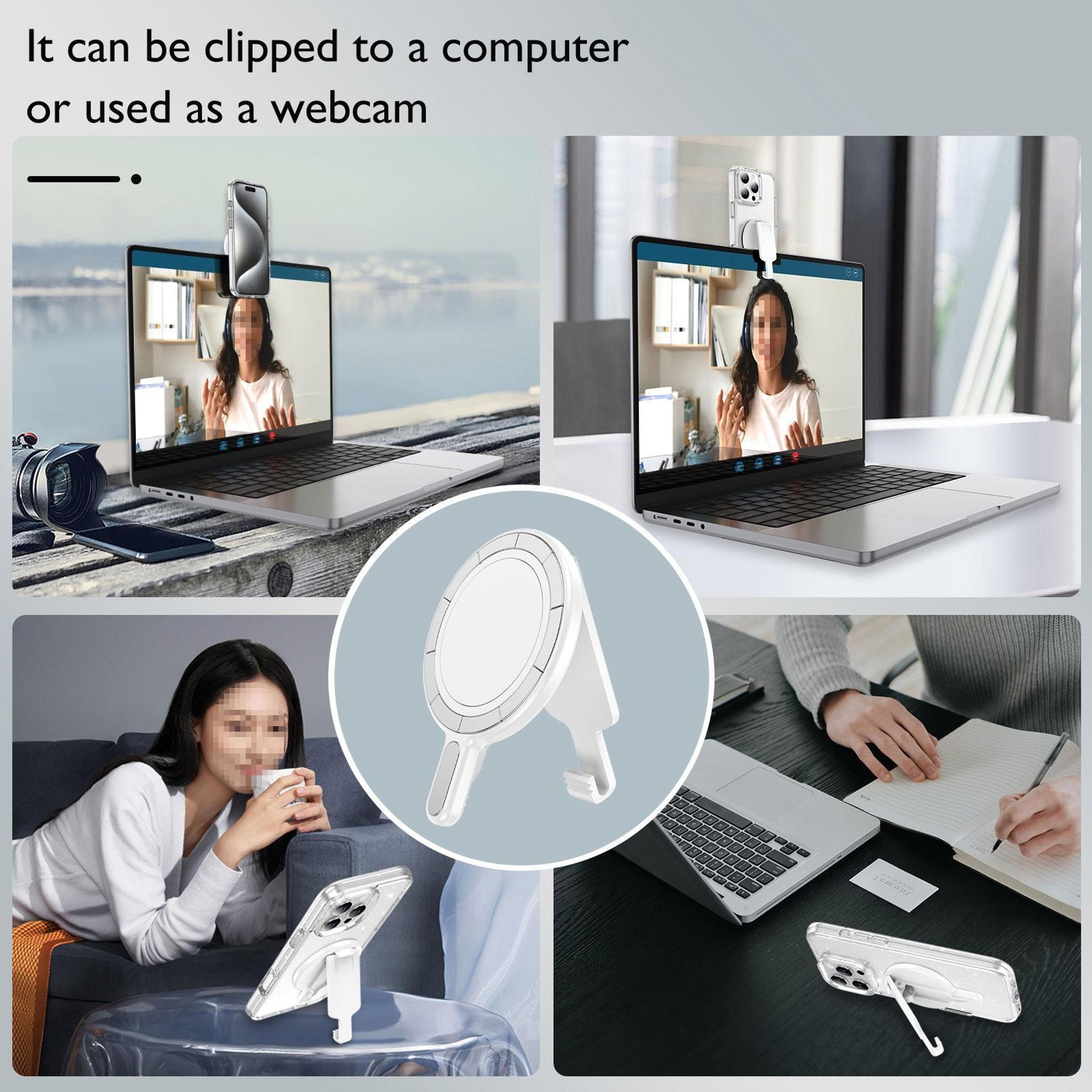 MagSafe Phone Holder Magnetic Belt Clip Hands Free Phone Mount With Mirror Stand 4