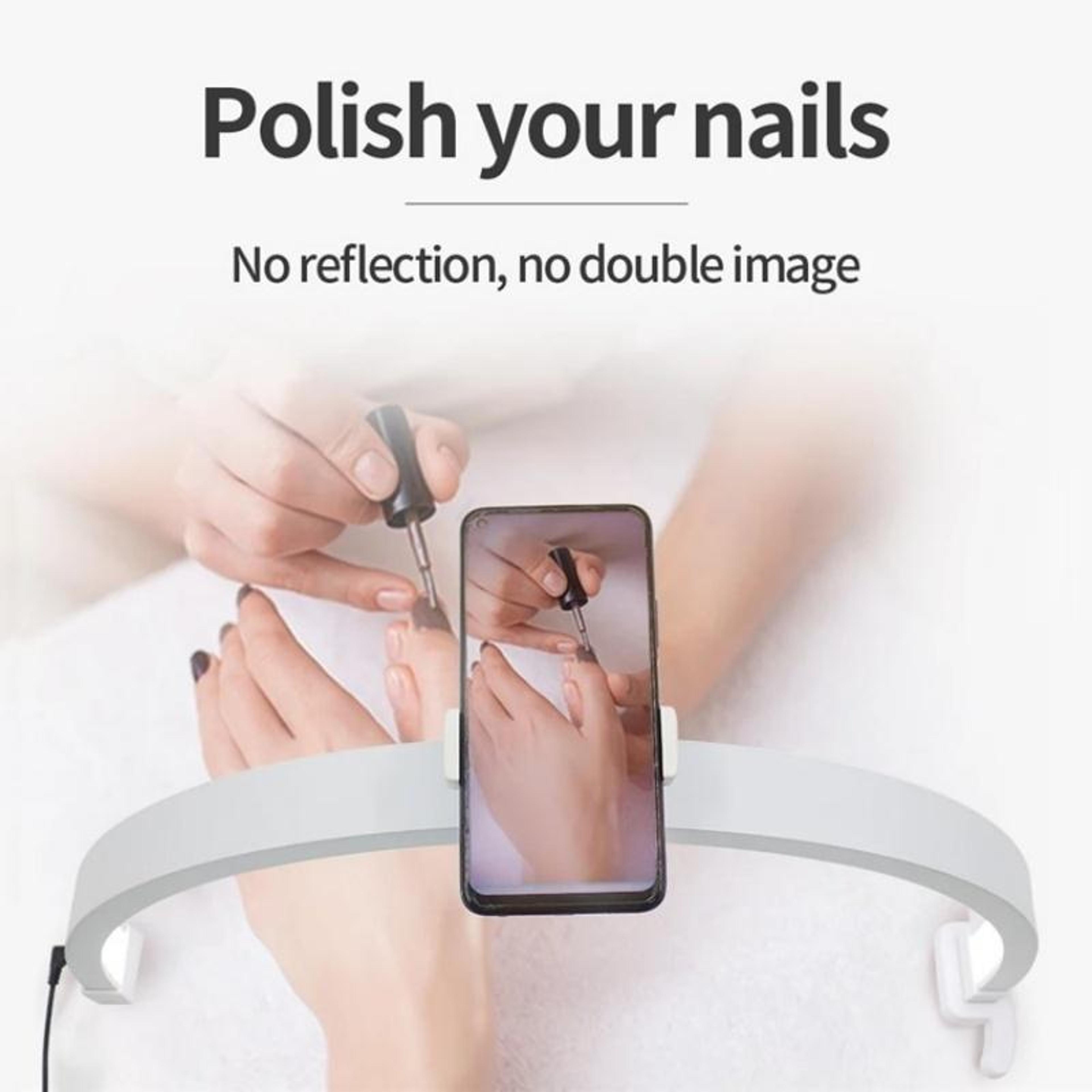 Foldable LED Nail Lamp Half Moon Nail Tech Light With Touch Control And Adjustable Brightness 3