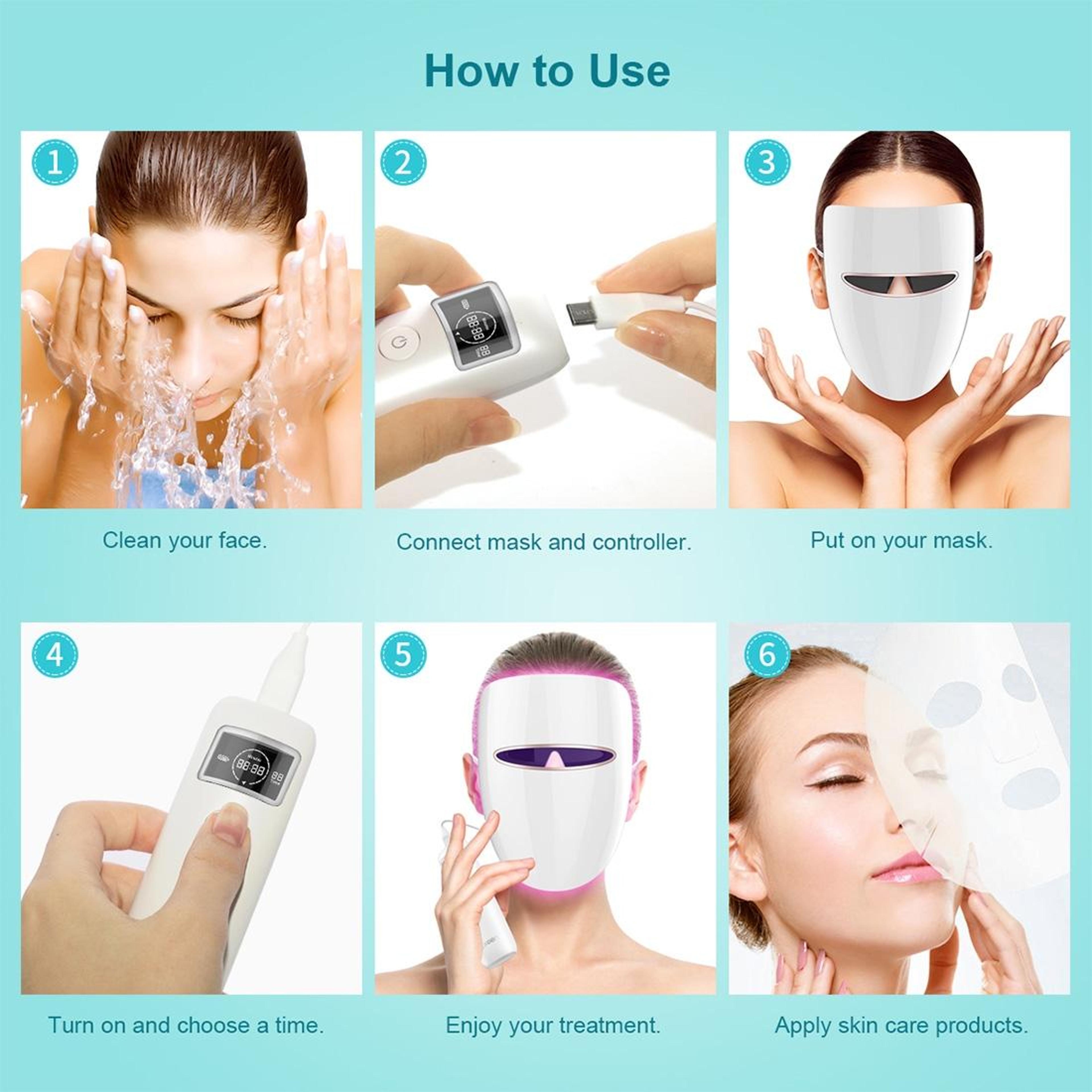LED Light Therapy Mask For Acne Treatment With Red Blue Light Facial Therapy 8