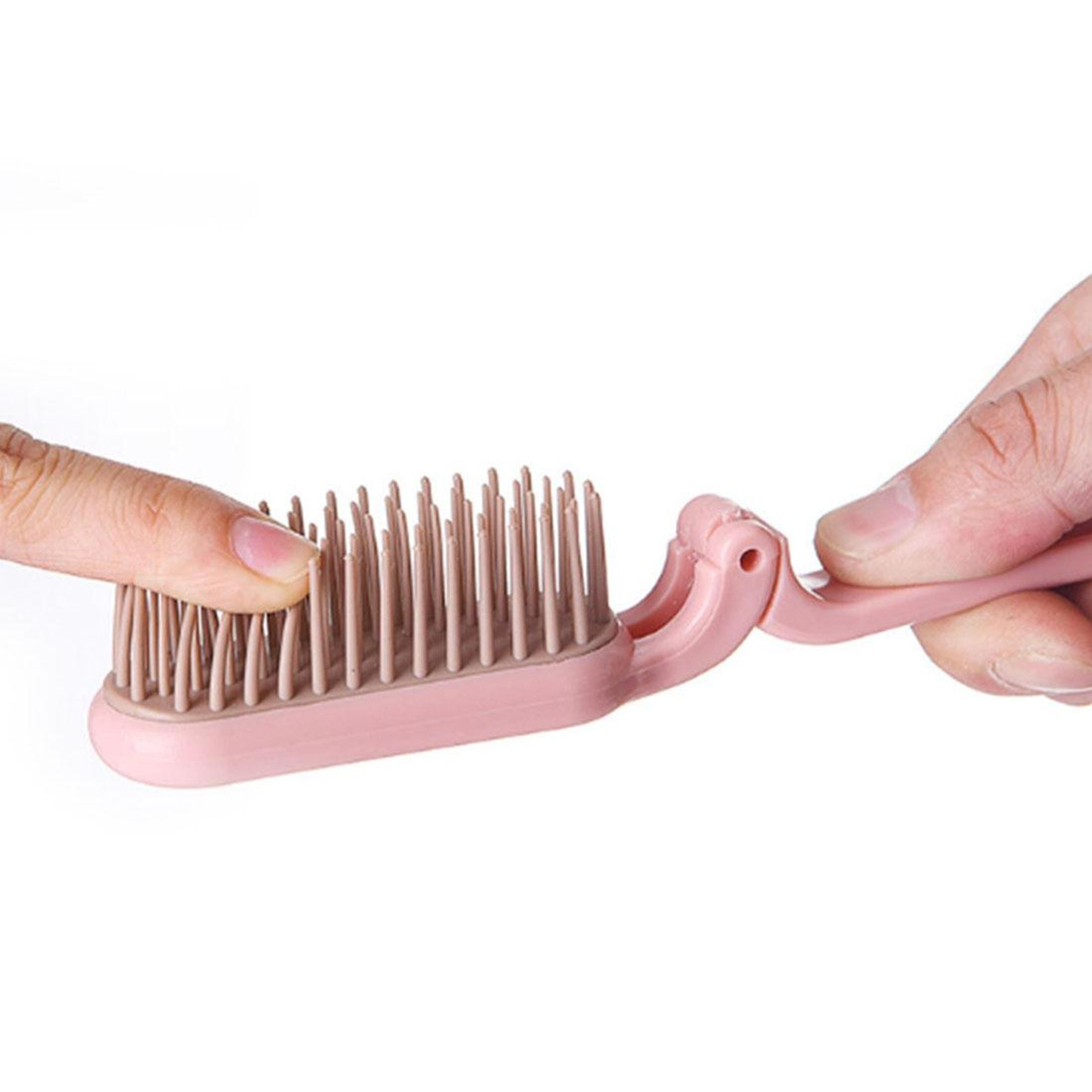 Portable Folding Hair Comb Travel Makeup Comb With Durable ABS Handle 1
