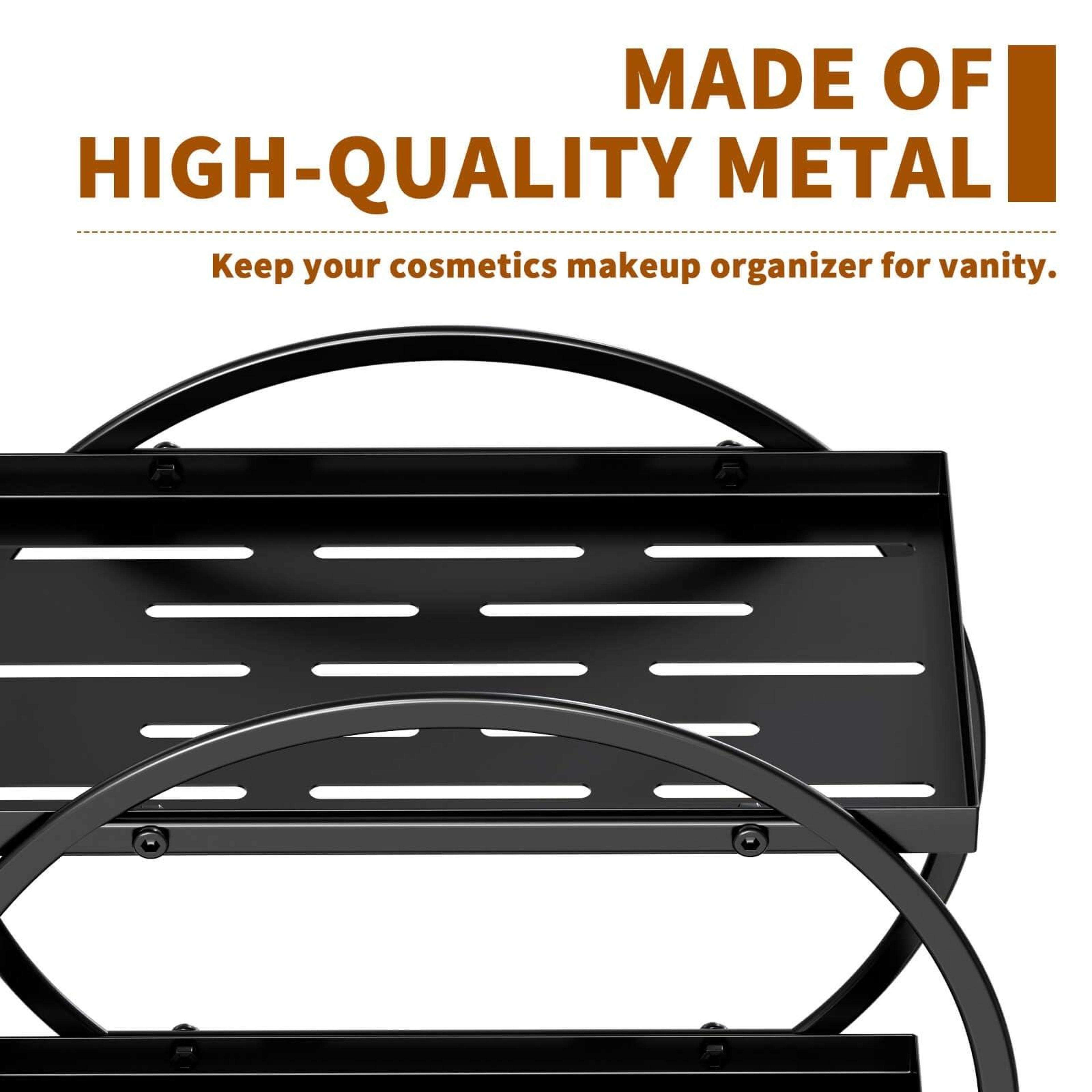 2 Tier Makeup Organizer Cosmetic Display Tray Iron Vanity Organizer For Bathroom And Dresser 2