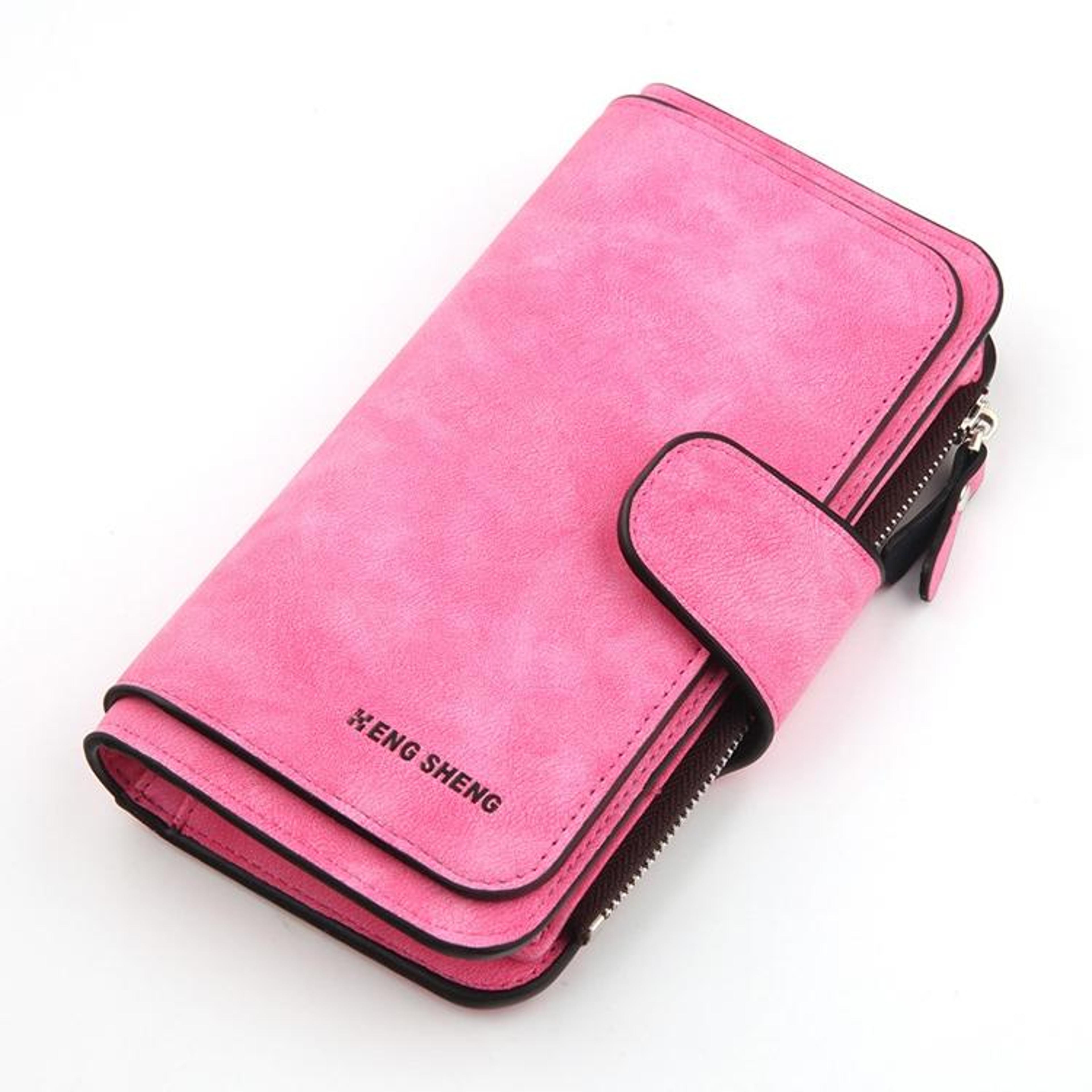 Elegant Women Long Wallet Scrub Leather Clutch Purse With Card Slots And Coin Pocket 1