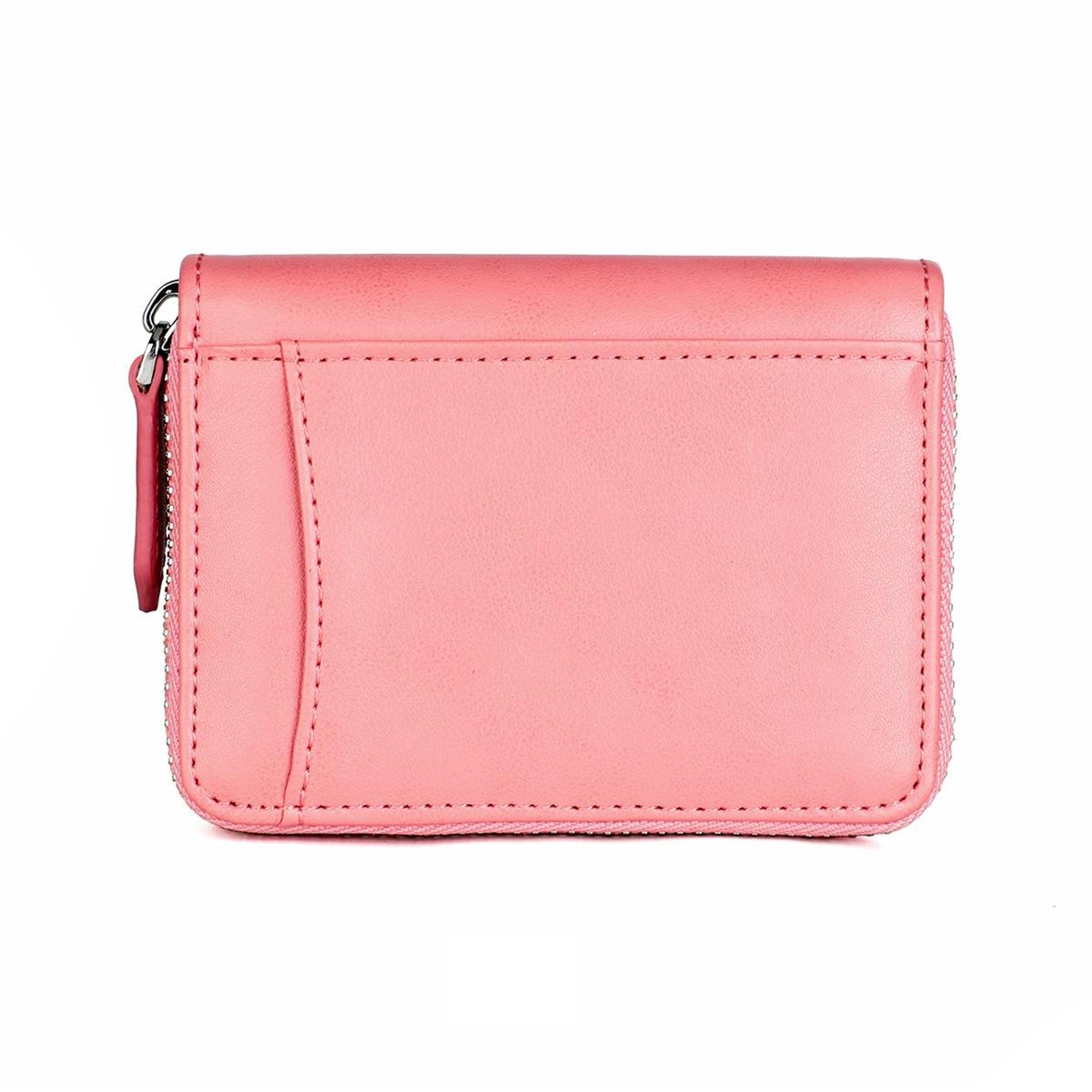 RFID Blocking Leather Coin Purse Compact Zipper Wallet With Card Holder 2
