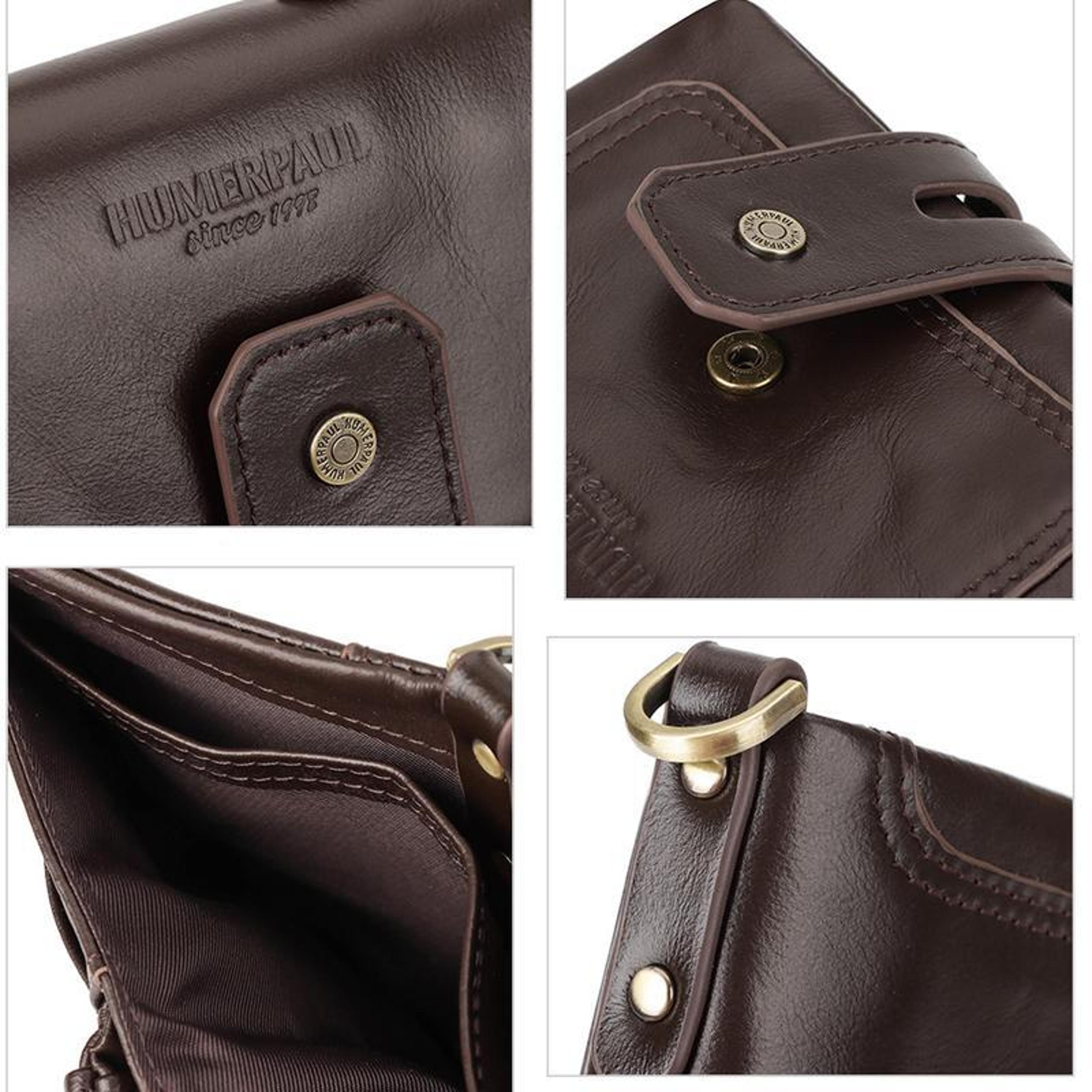 RFID Trifold Leather Wallet With Double Zipper Coin Purse Large Capacity Card Holder 3