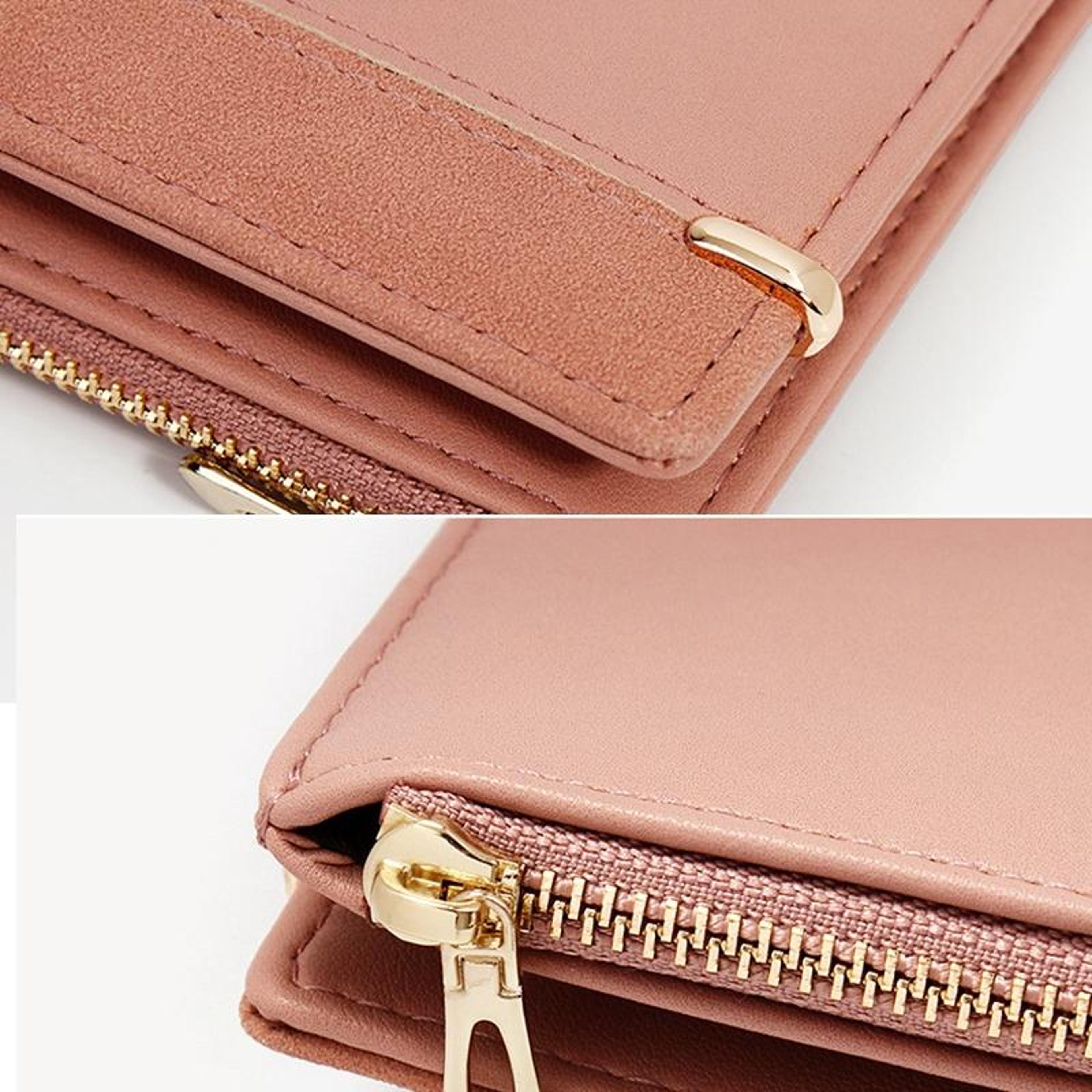 Frosted Womens Short Wallet With Multi Card Slots And Zipper Coin Purse 3