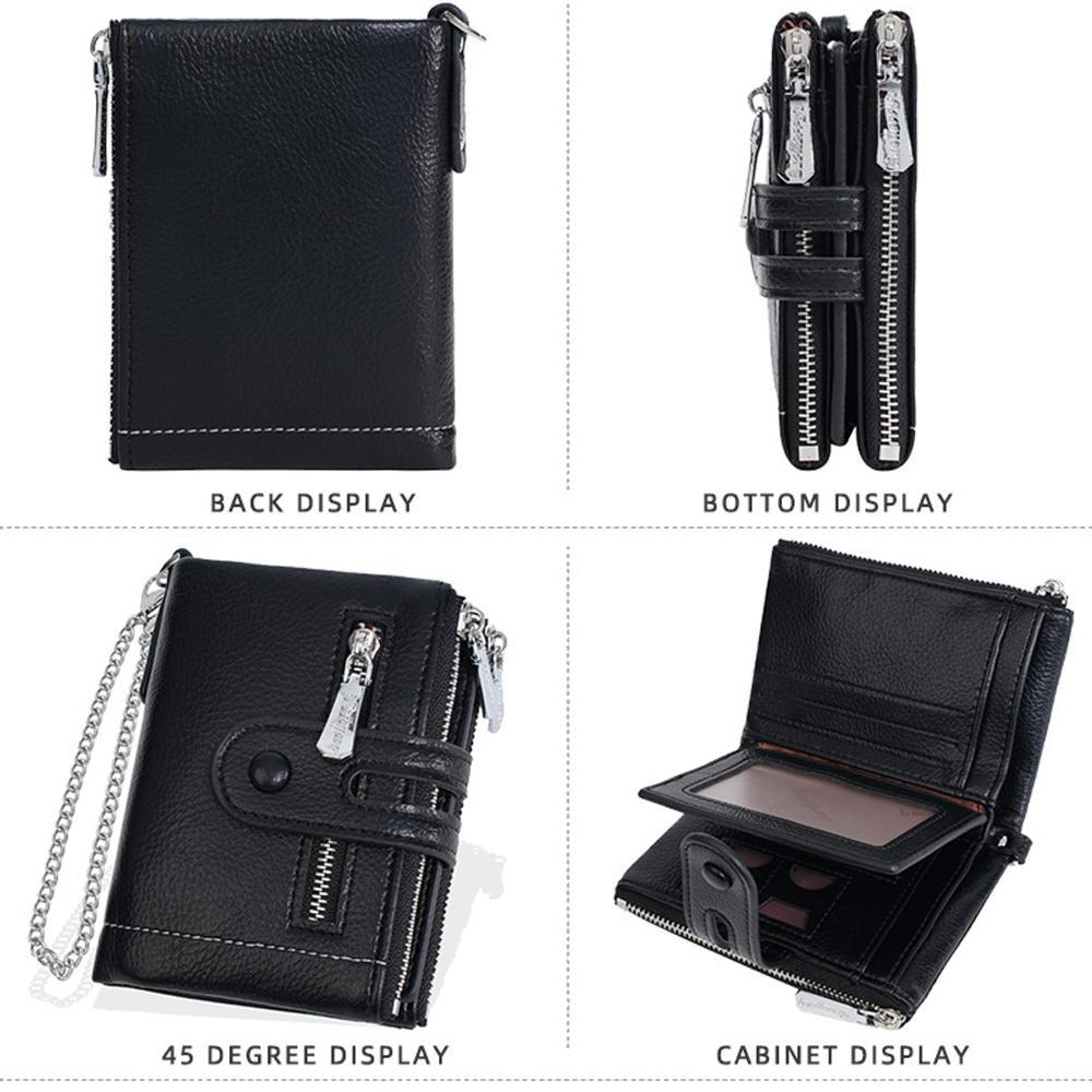 Compact Womens Card Wallet PU Leather Coin Purse With Chain Multi Card Holder 3