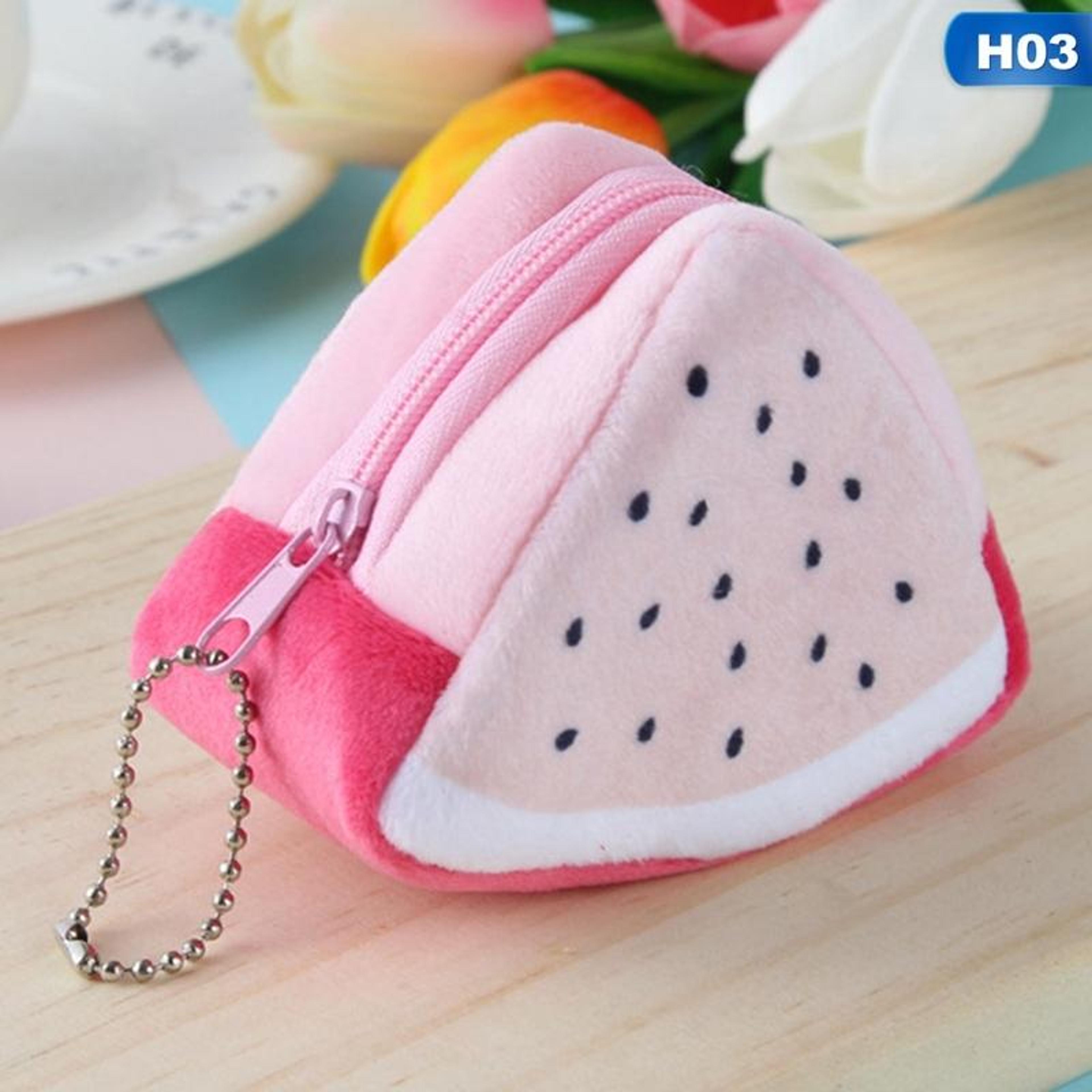 Cute Plush Fruit Coin Purse Zipper Wallet Mini Kawaii Change Pouch For Girls 5