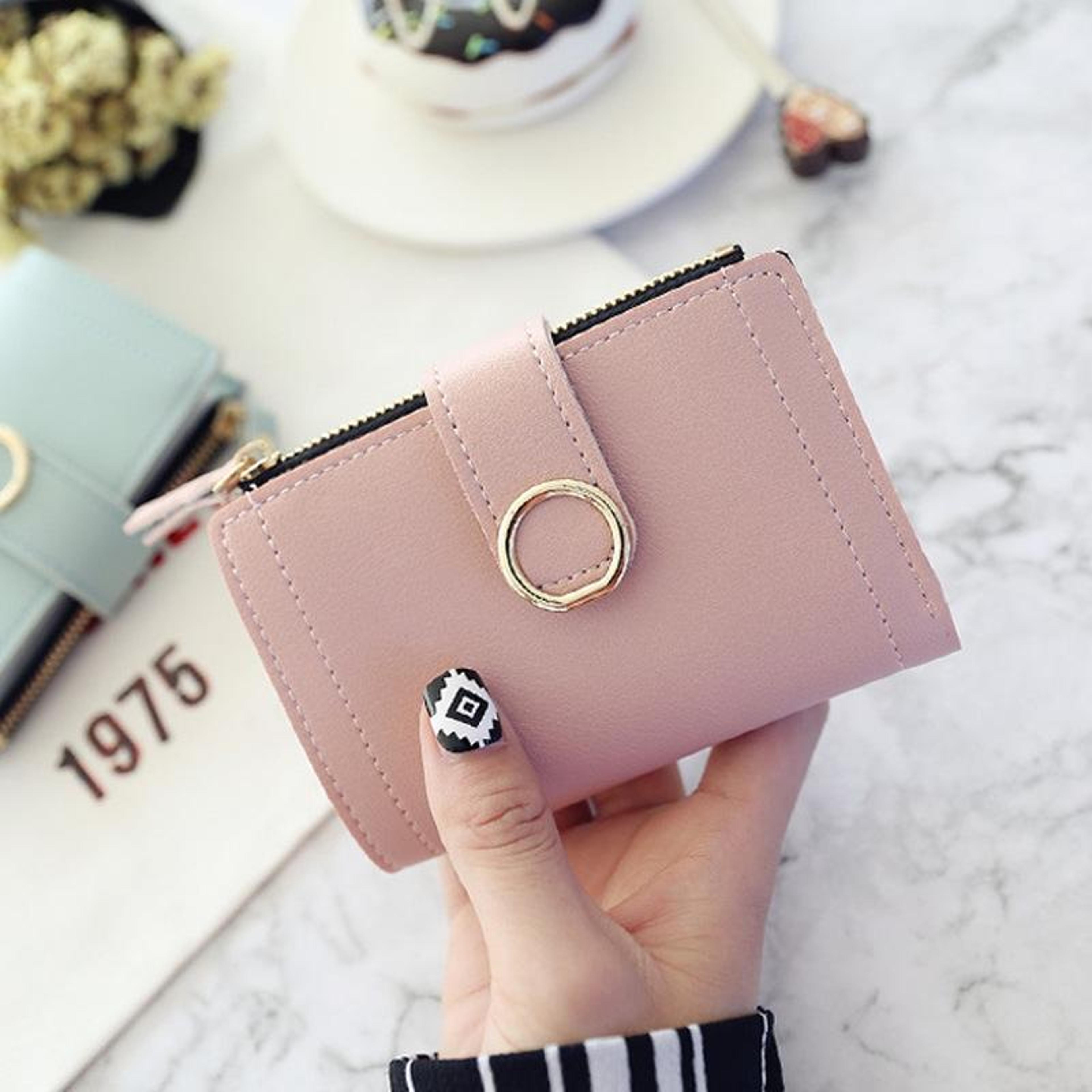 Small Leather Wallet For Women Fashion PU Card Holder Wallet With Money Clip 1