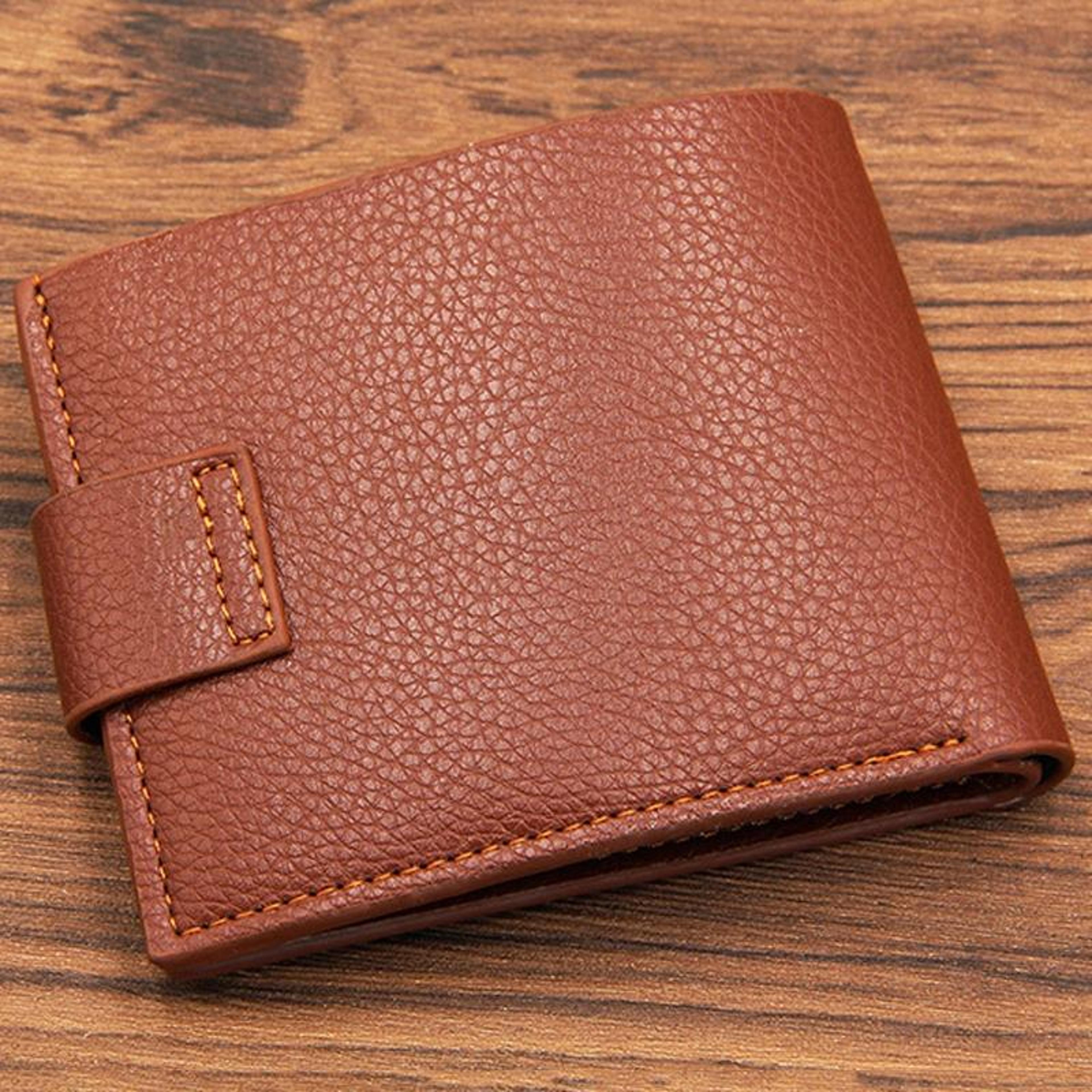 Mens Bifold Wallet With Magnetic Clasp Multi Card Holder Zipper Coin Pocket PU Leather Wallet 2