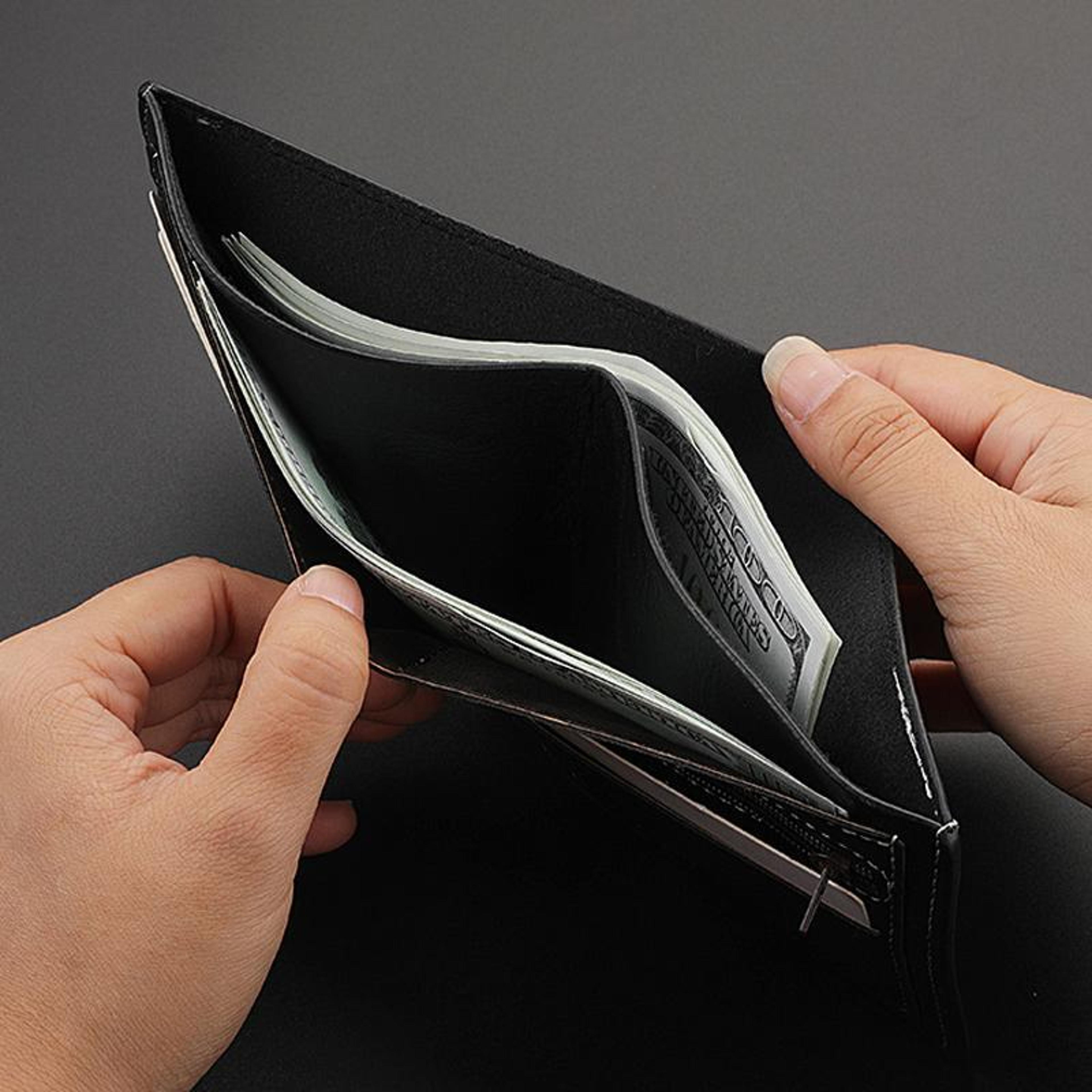 Retro Mens Leather Wallet Slim Bifold Wallet With Money Clip Card Holder And Zipper Coin Pocket 6